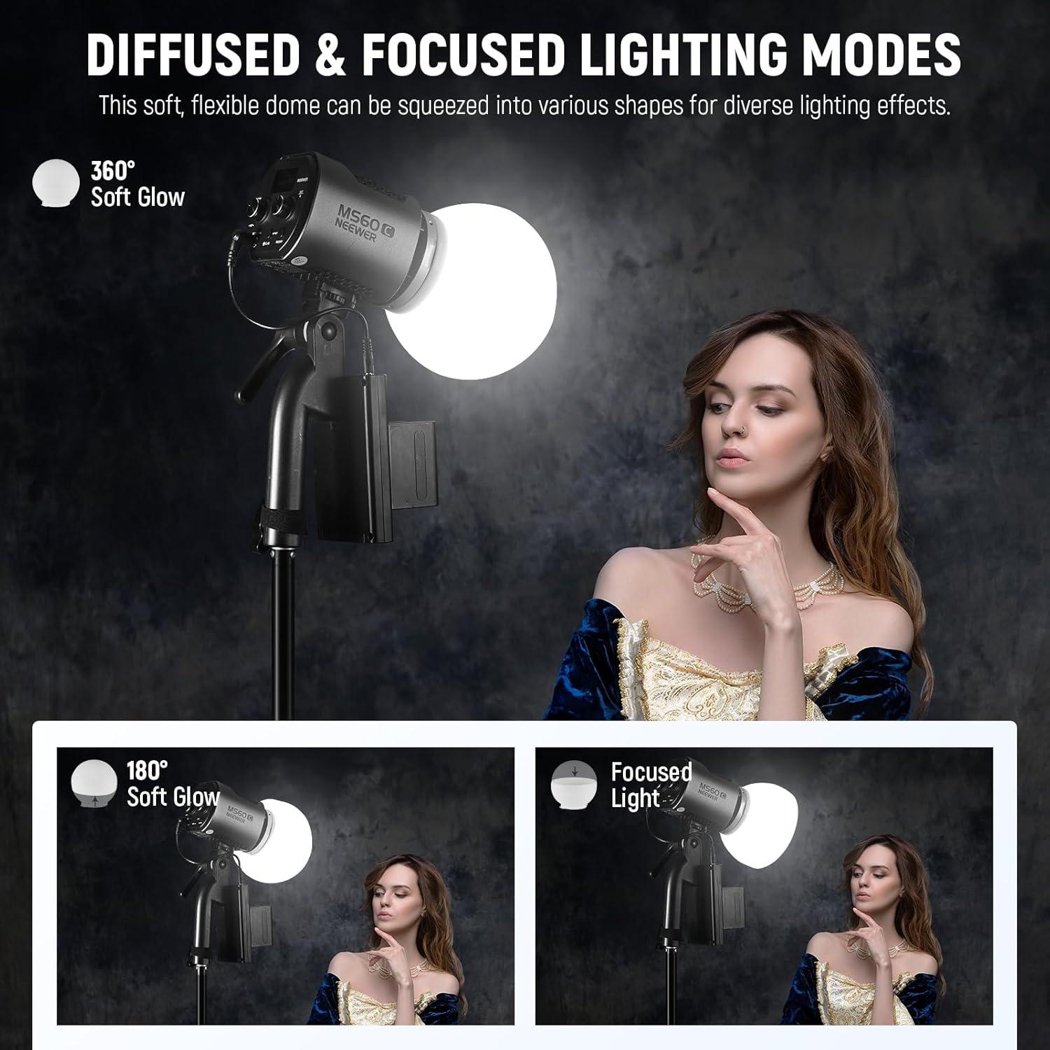 Domo de Difusión Softbox NEEWER CRS6 con 3 Anillos Adaptadores