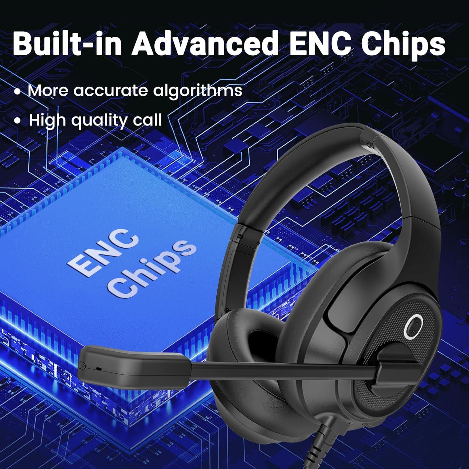 Auricular USB EKSA H2 con micrófono y cancelación de ruido