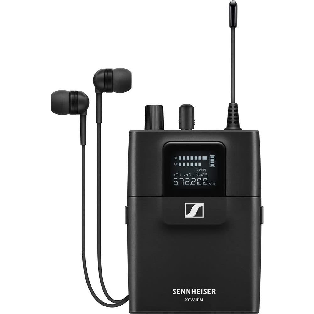 Sennheiser XSW IEM SET Stereo In-Ear Wireless Monitoring System A: 476 to 500 MHz (509146) Bundle with 2x Sennheiser XSW IEM EK Wireless Receiver (A: 476 to 500 MHz) and Auray Carrying Bag