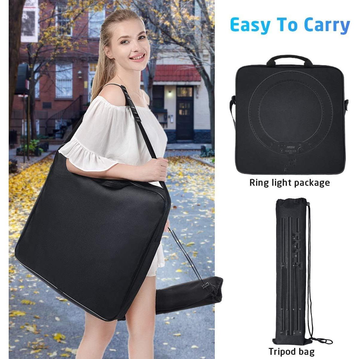 Anillo de Luz IVISII 19" Bi-Color 60W con Soporte y USB