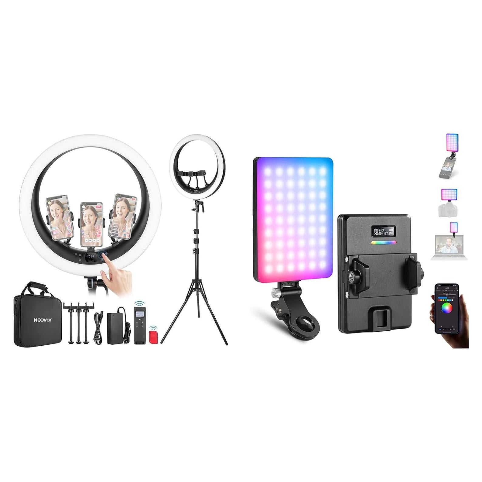 Anillo de Luz Neewer RP19H 48cm con Soporte y Control Remoto