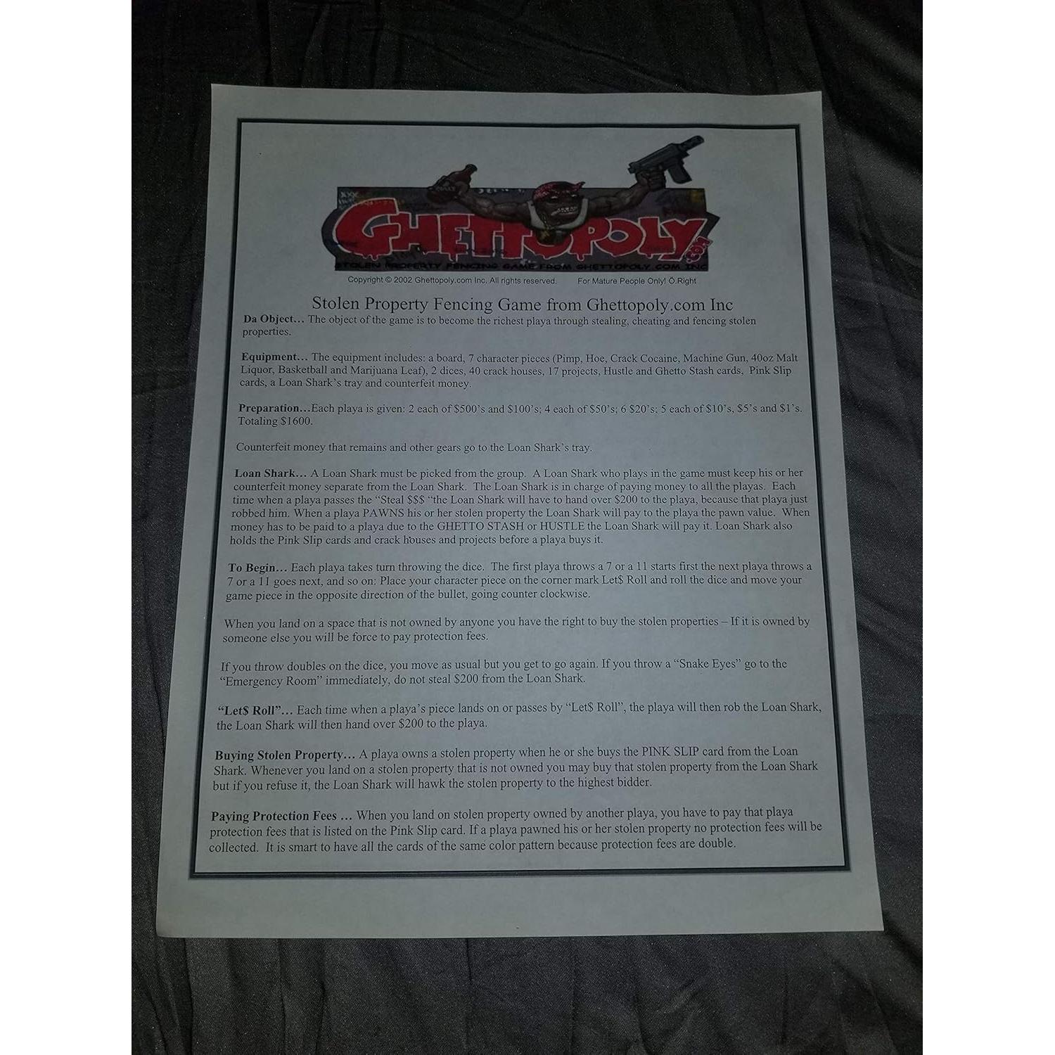 Juego de mesa Ghettopoly para 4 jugadores - 0.78 kg