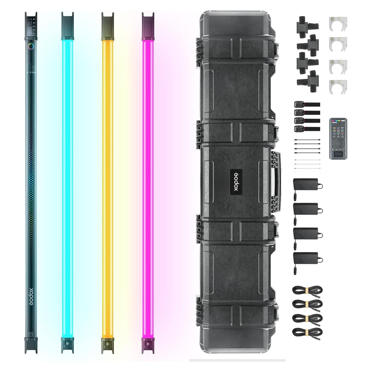 Godox TL120 Kit de 4 Tubos de Luz RGB Recargables 2700K-6500K