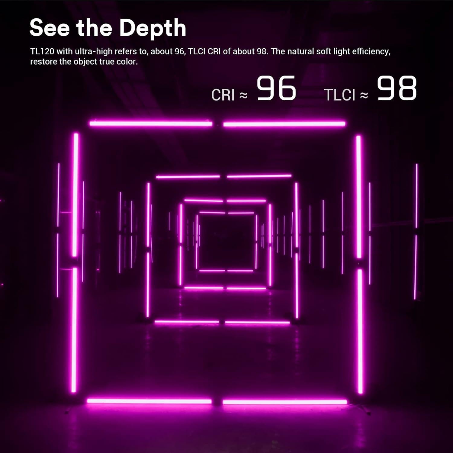 Godox TL120 Kit de 4 Tubos de Luz RGB Recargables 2700K-6500K