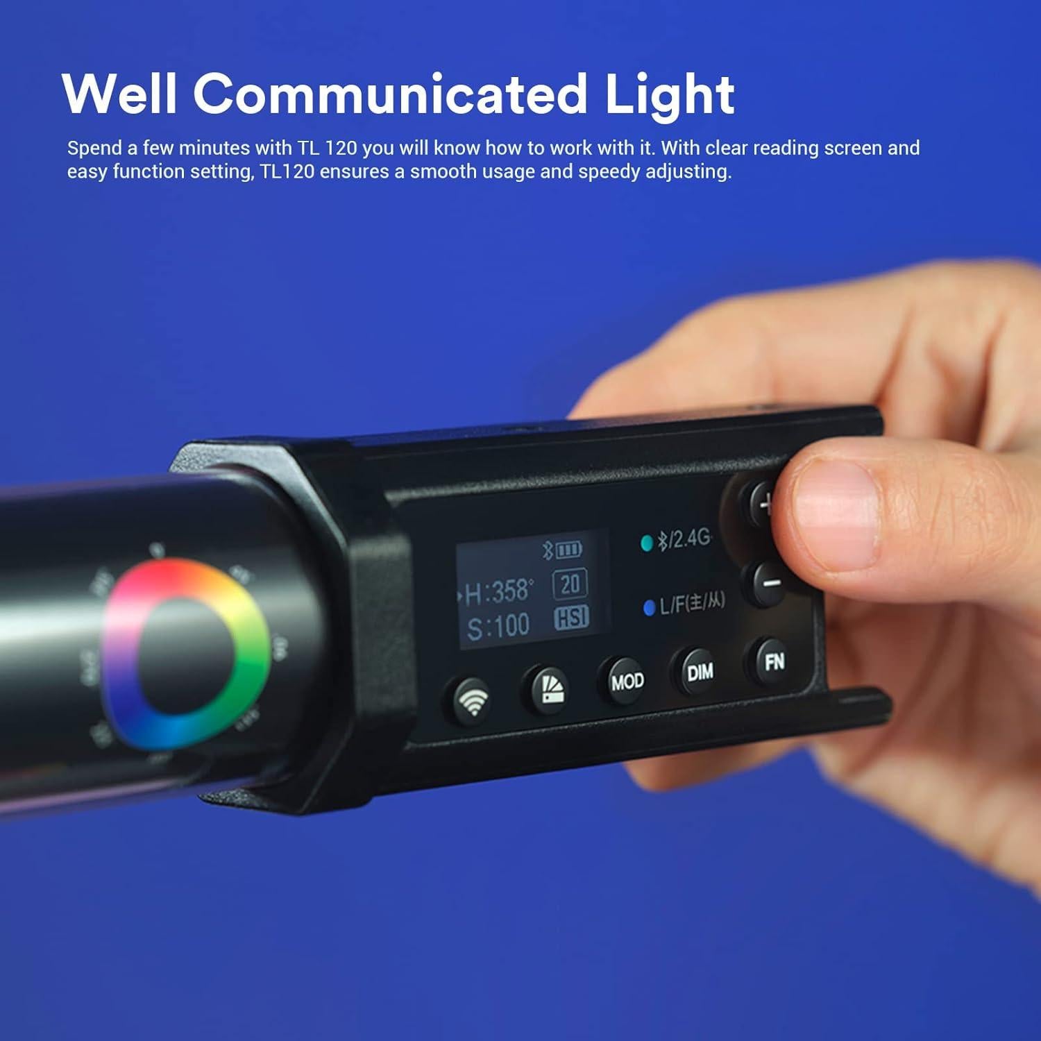 Godox TL120 Kit de 4 Tubos de Luz RGB Recargables 2700K-6500K