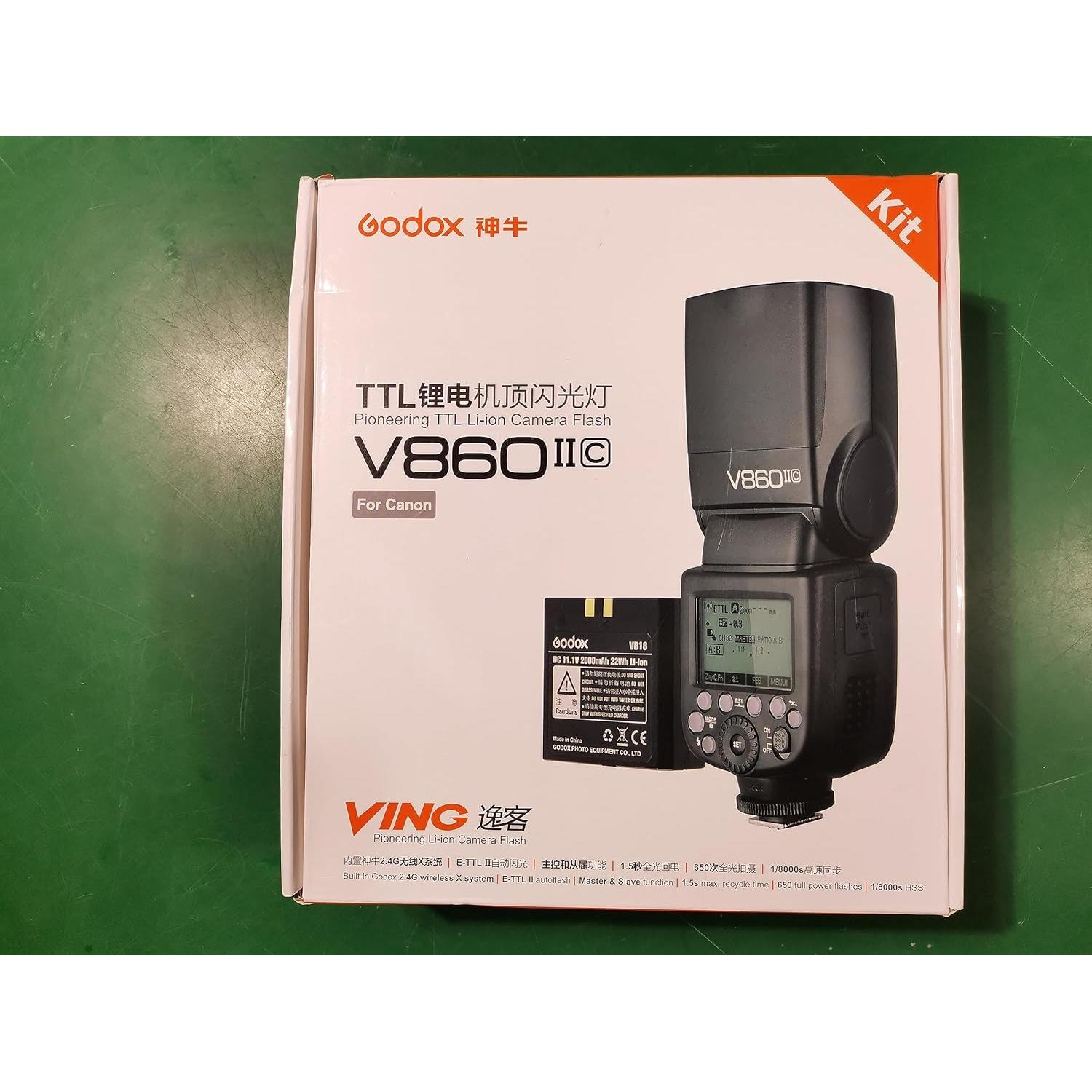 Flash Godox V860II-C Speedlite para Canon TTL GN60 1.5s