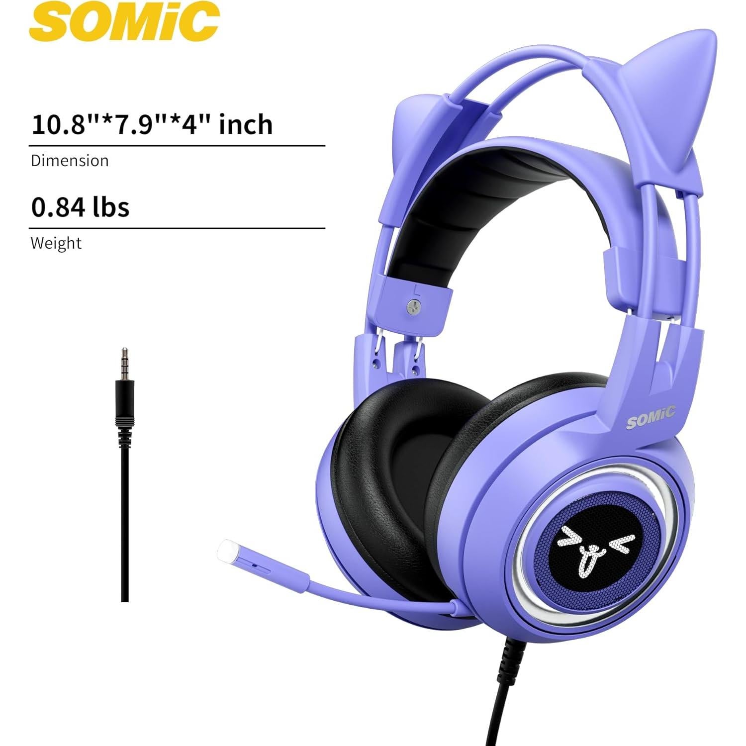 Auriculares de Juego SOMIC G951S Morados con Micrófono 3.5mm