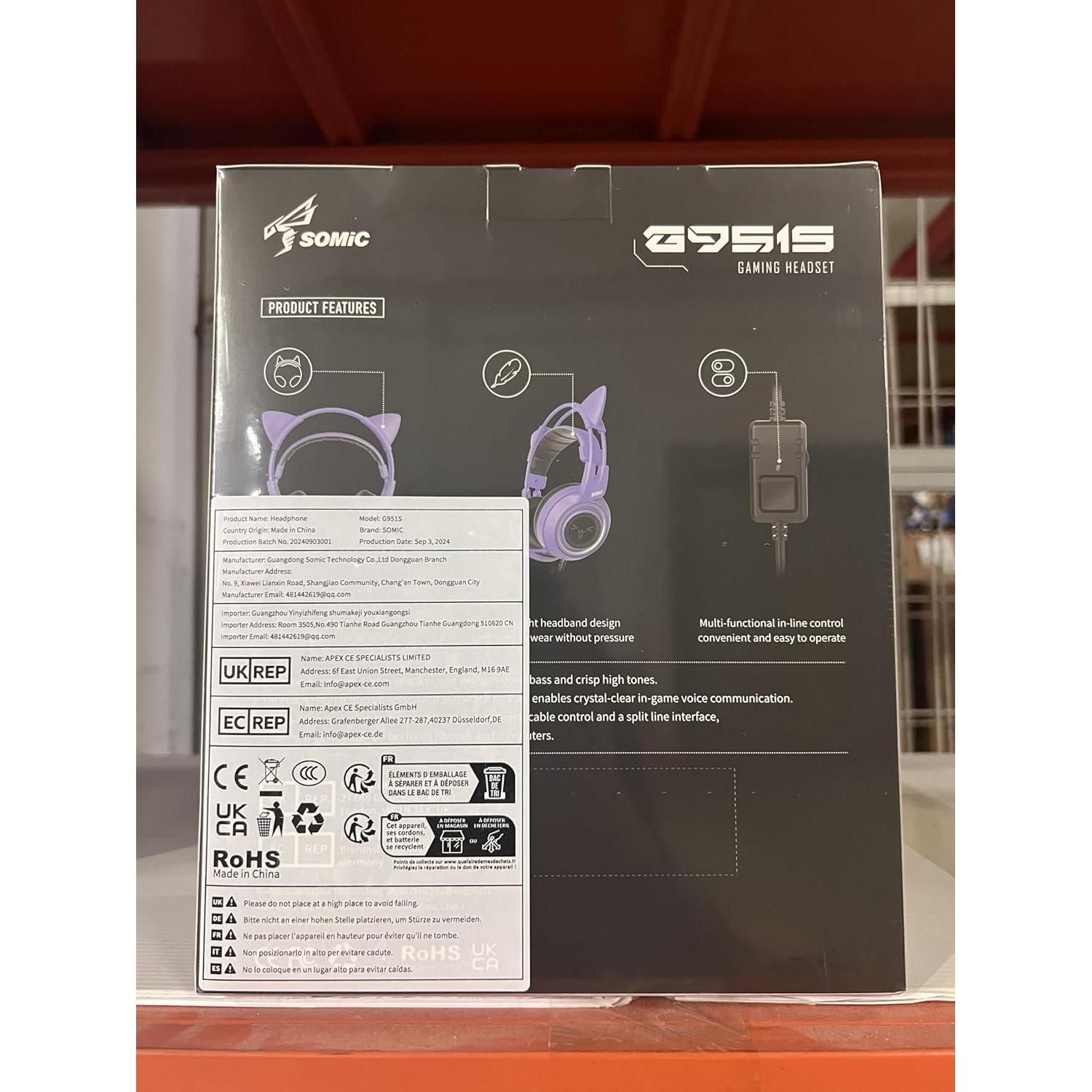 Auriculares de Juego SOMIC G951S Morados con Micrófono 3.5mm