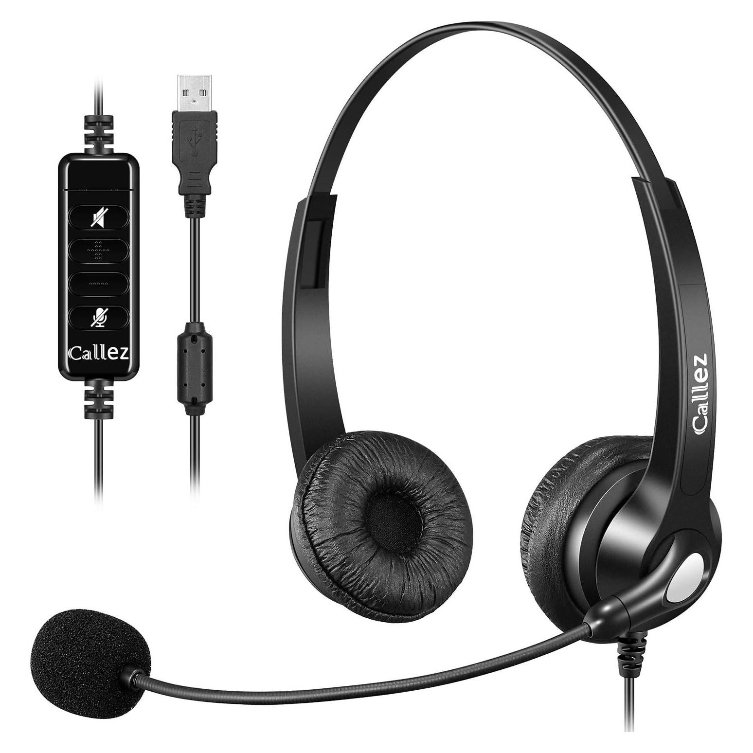 Auriculares USB Callez C502U con micrófono y cancelación de ruido