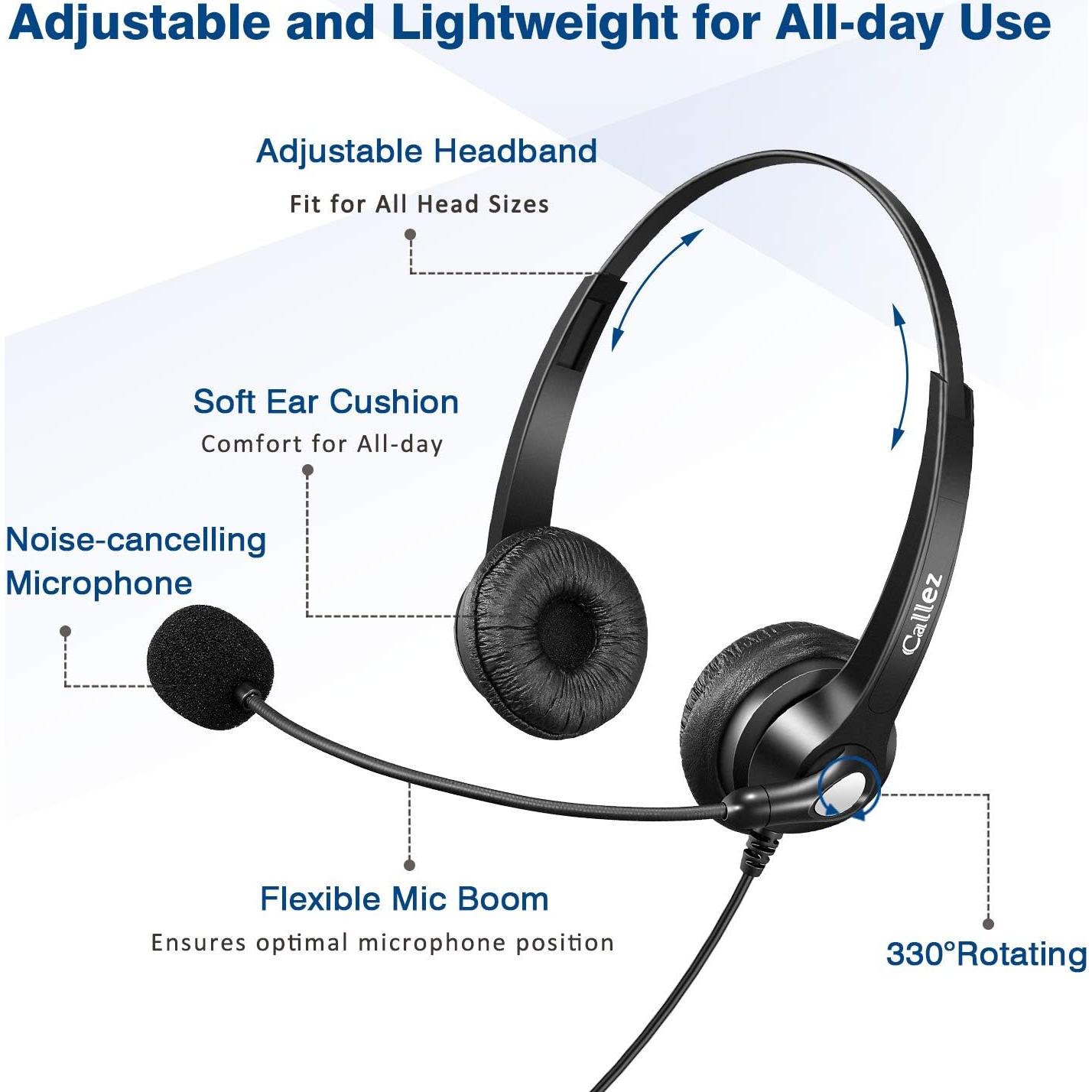 Auriculares USB Callez C502U con micrófono y cancelación de ruido