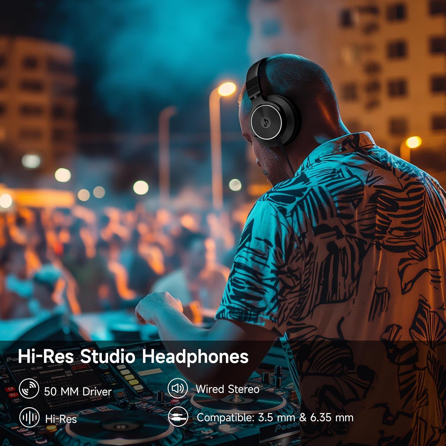 Auriculares de Estudio Rumoon CM7005 con Cable 50mm Negro