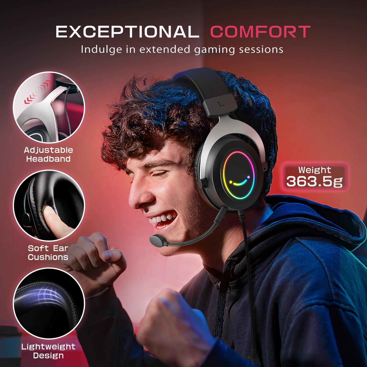 Auriculares para Juegos FIFINE H3 RGB 50mm con Micrófono