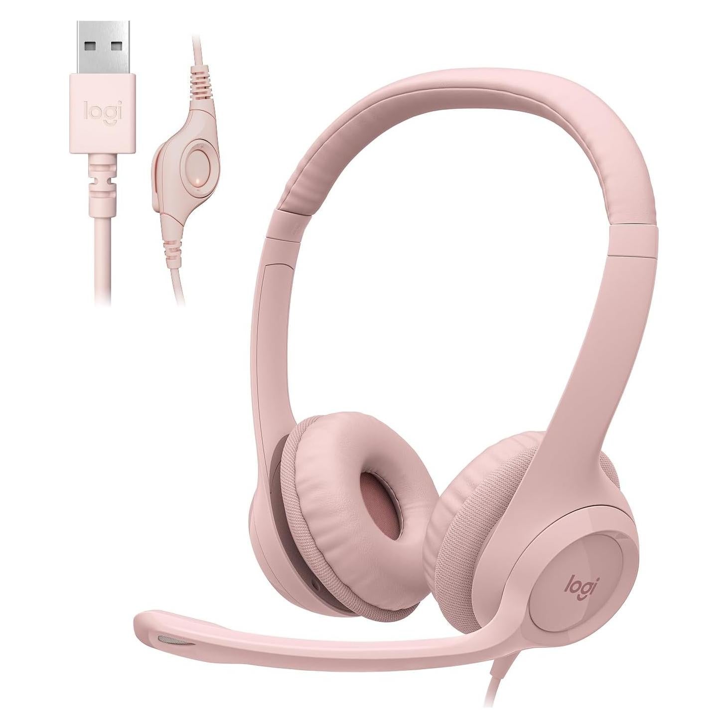 Auriculares Gaming Logitech H390 USB con Micrófono Rosa