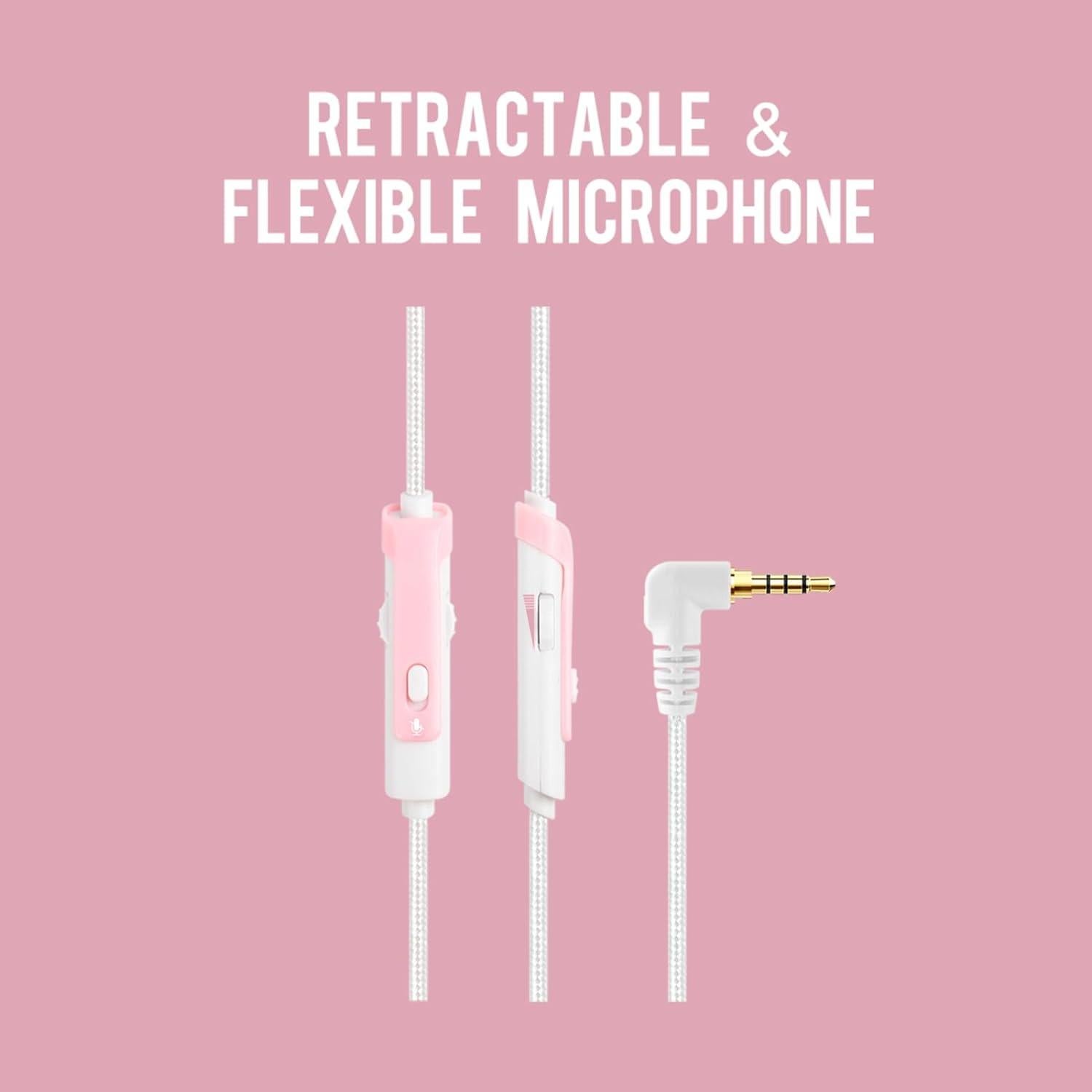 Auriculares Gaming Stereo SADES Mpower Rosa con Cancelación de Ruido