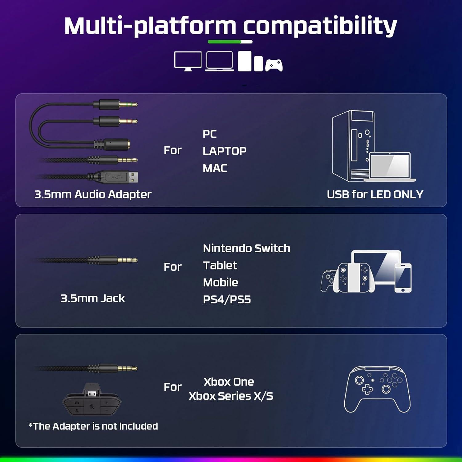 Auriculares Gaming Fachixy FC-200 con Micrófono y RGB