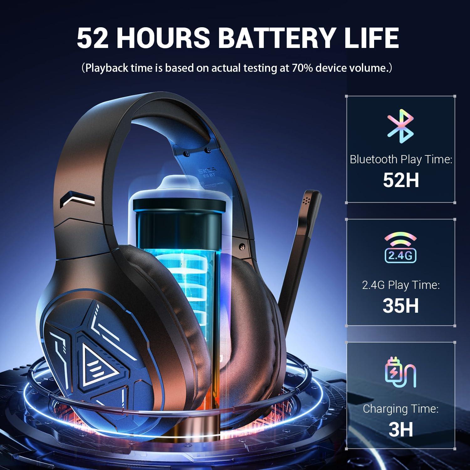 Auriculares Gaming Inalámbricos EKSA E5BT 52h Bluetooth 5.0