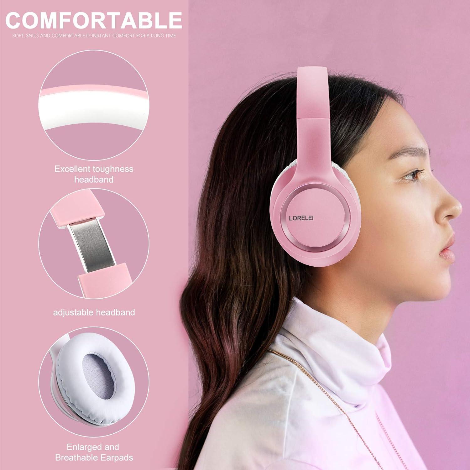 Auriculares LORELEI X8 Over-Ear con micrófono 1.5m Rosa