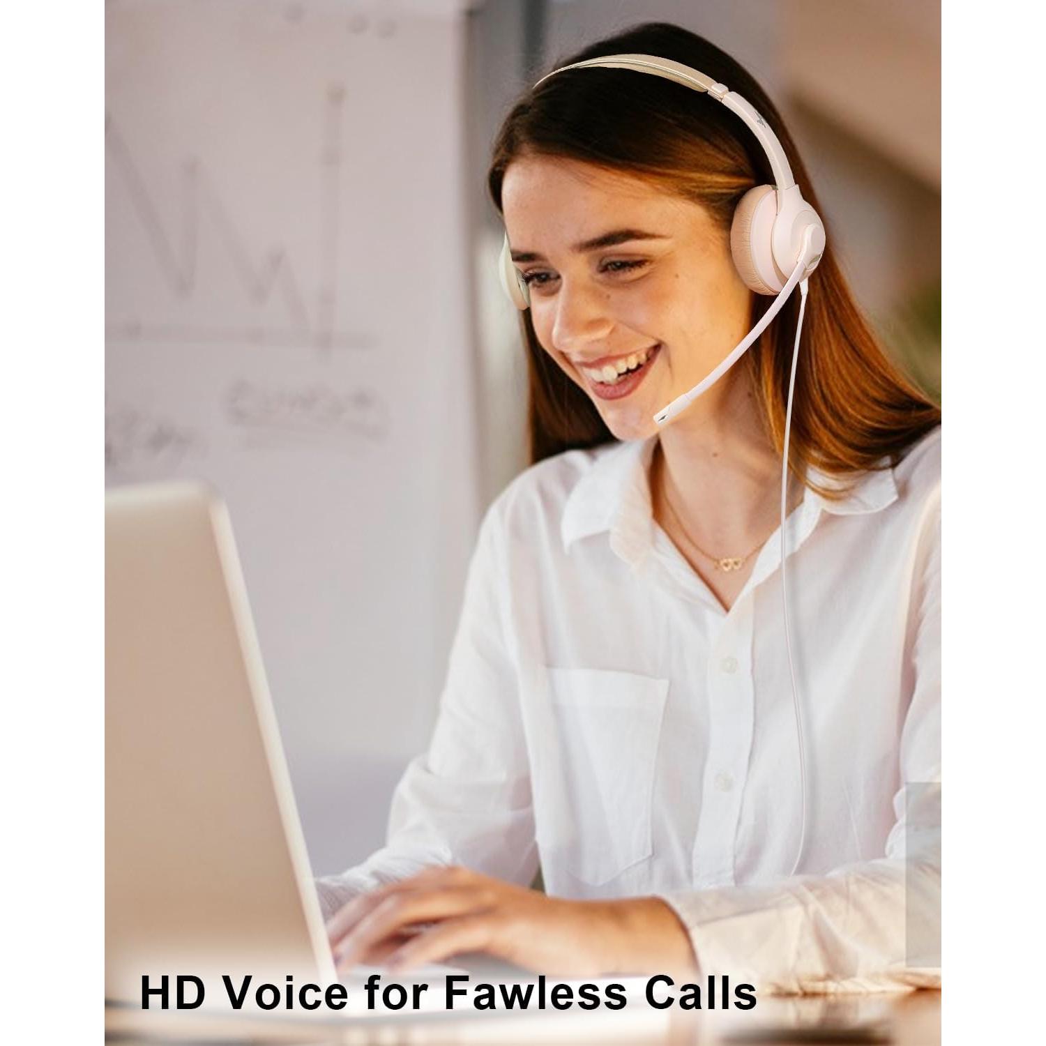 Auriculares USB con micrófono JIAMQISHI EH01, cancelación ruido