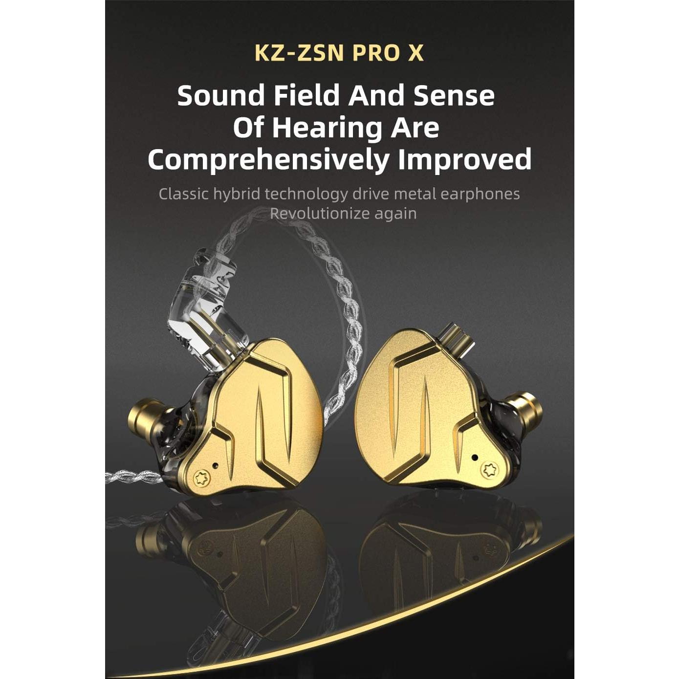 Auriculares In-Ear KZ ZSN PRO X 1BA+1DD HiFi Cableado Negro