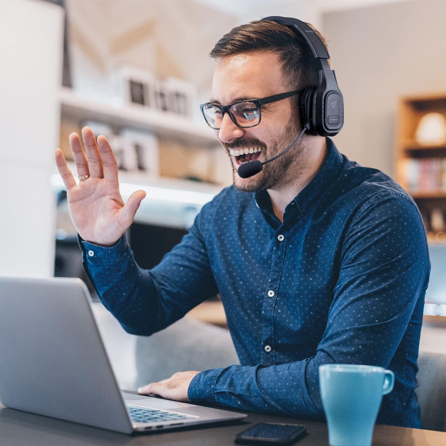 Auriculares Inalámbricos Aluratek ABHM100F Bluetooth 5.0 con Cancelación de Ruido