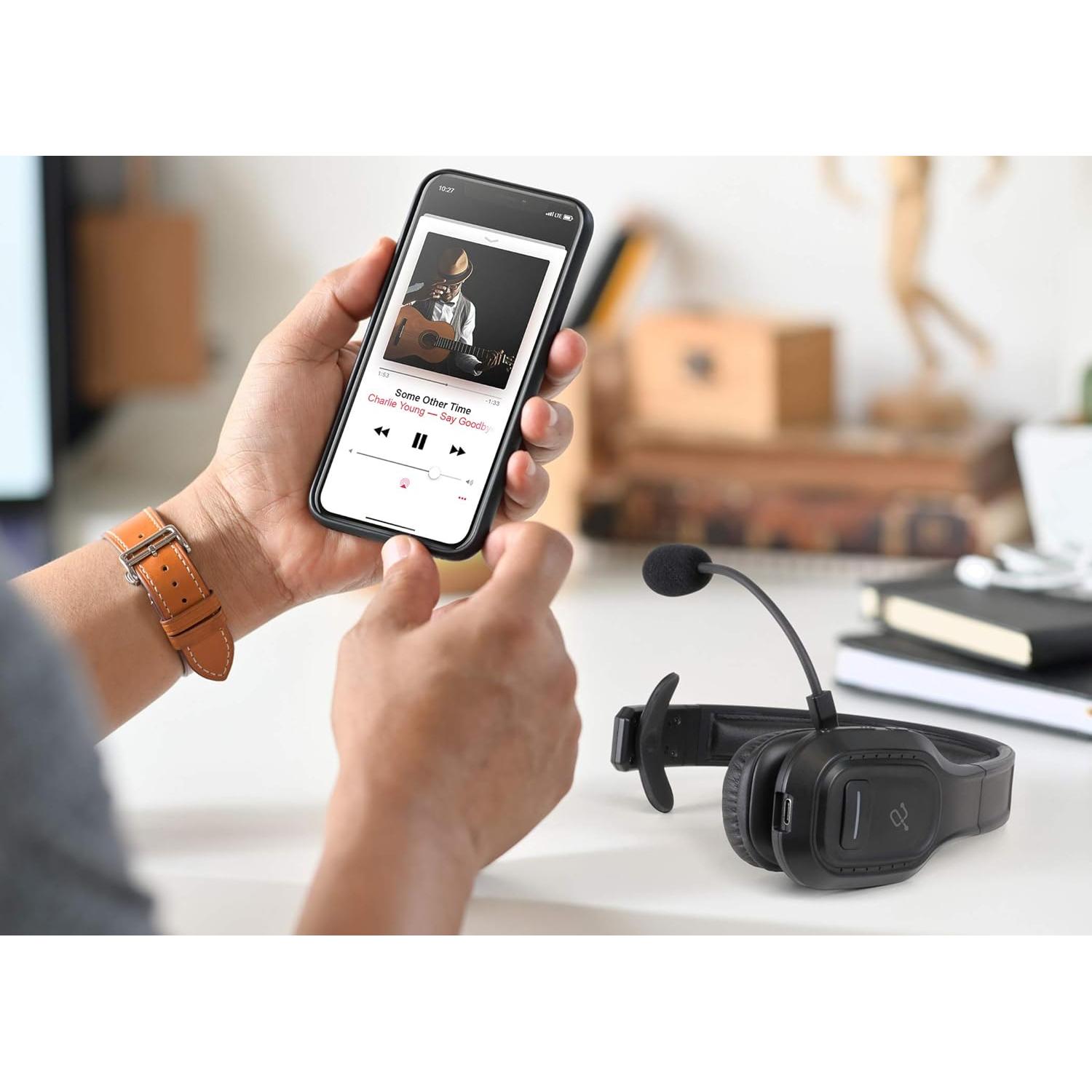 Auriculares Inalámbricos Aluratek ABHM100F Bluetooth 5.0 con Cancelación de Ruido