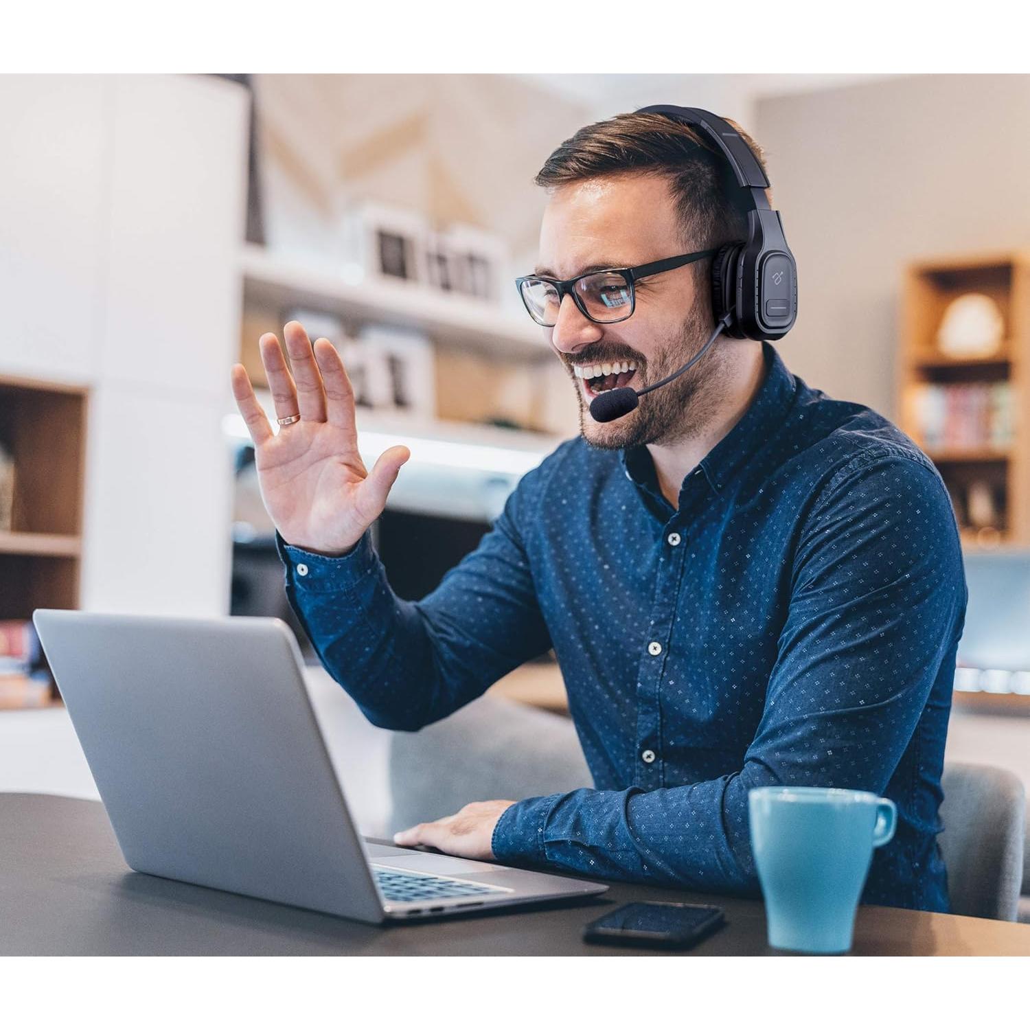 Auriculares Inalámbricos Aluratek ABHM100F Bluetooth 5.0 con Cancelación de Ruido