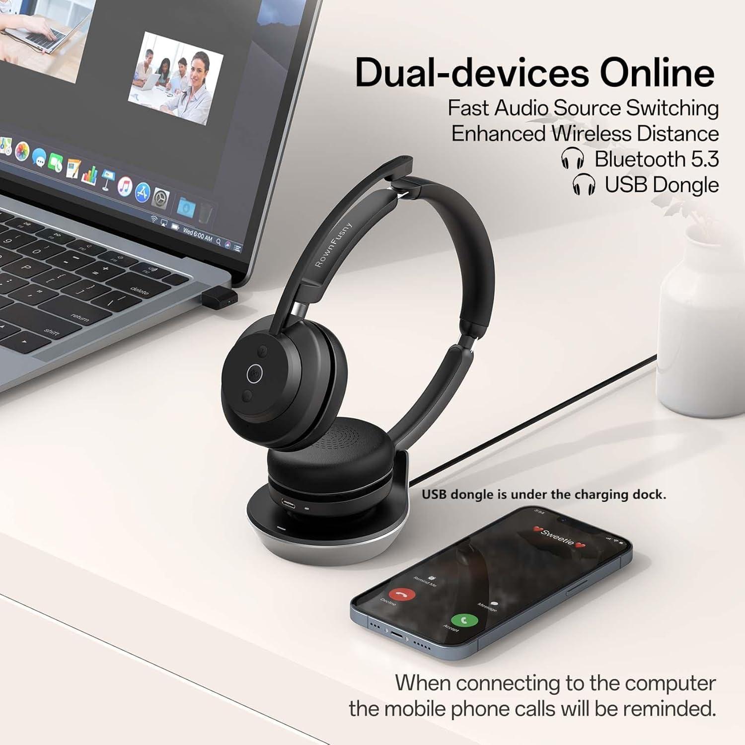 Auriculares Inalámbricos Rownfusny R02 con Micrófono y Bluetooth 5.3