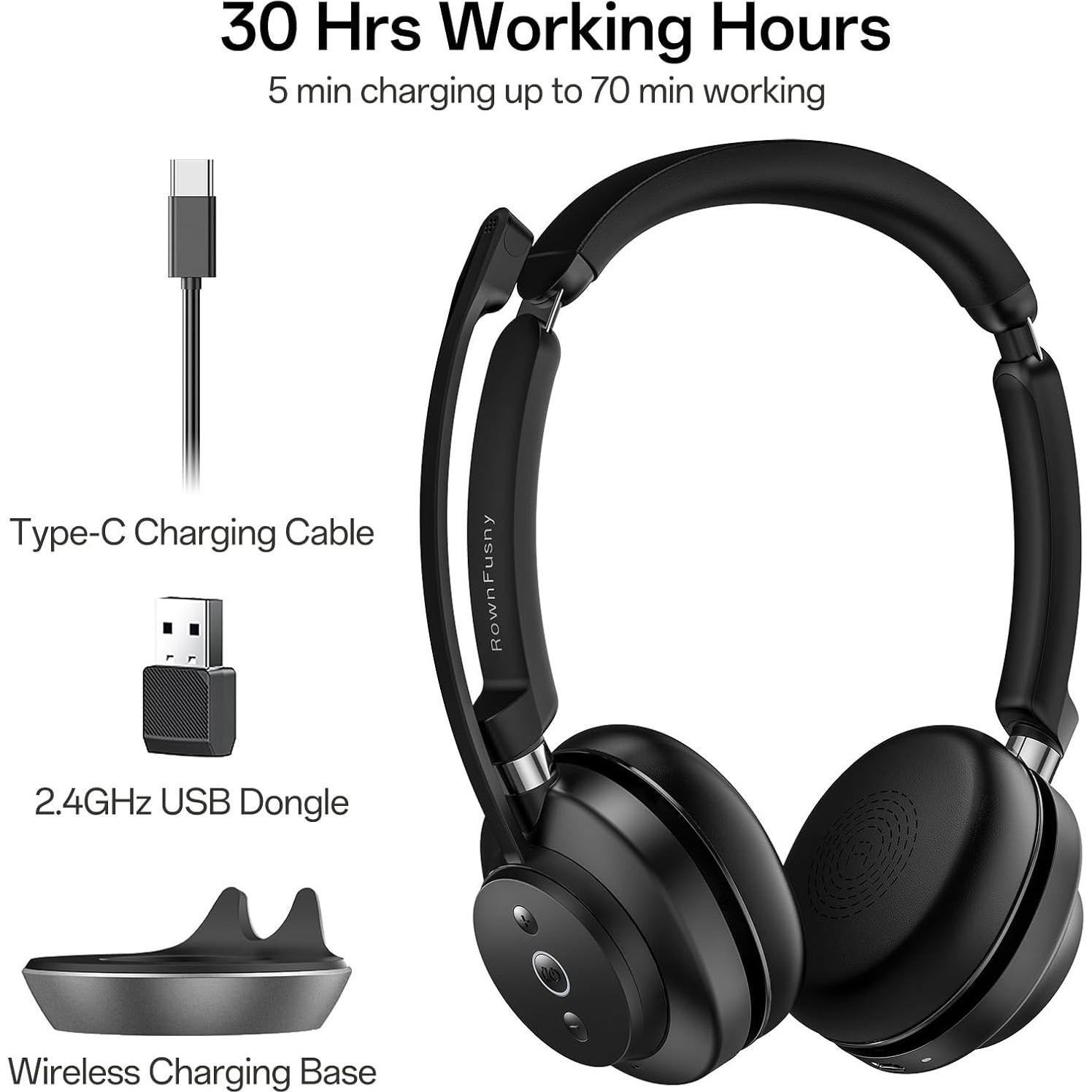 Auriculares Inalámbricos Rownfusny R02 con Micrófono y Bluetooth 5.3