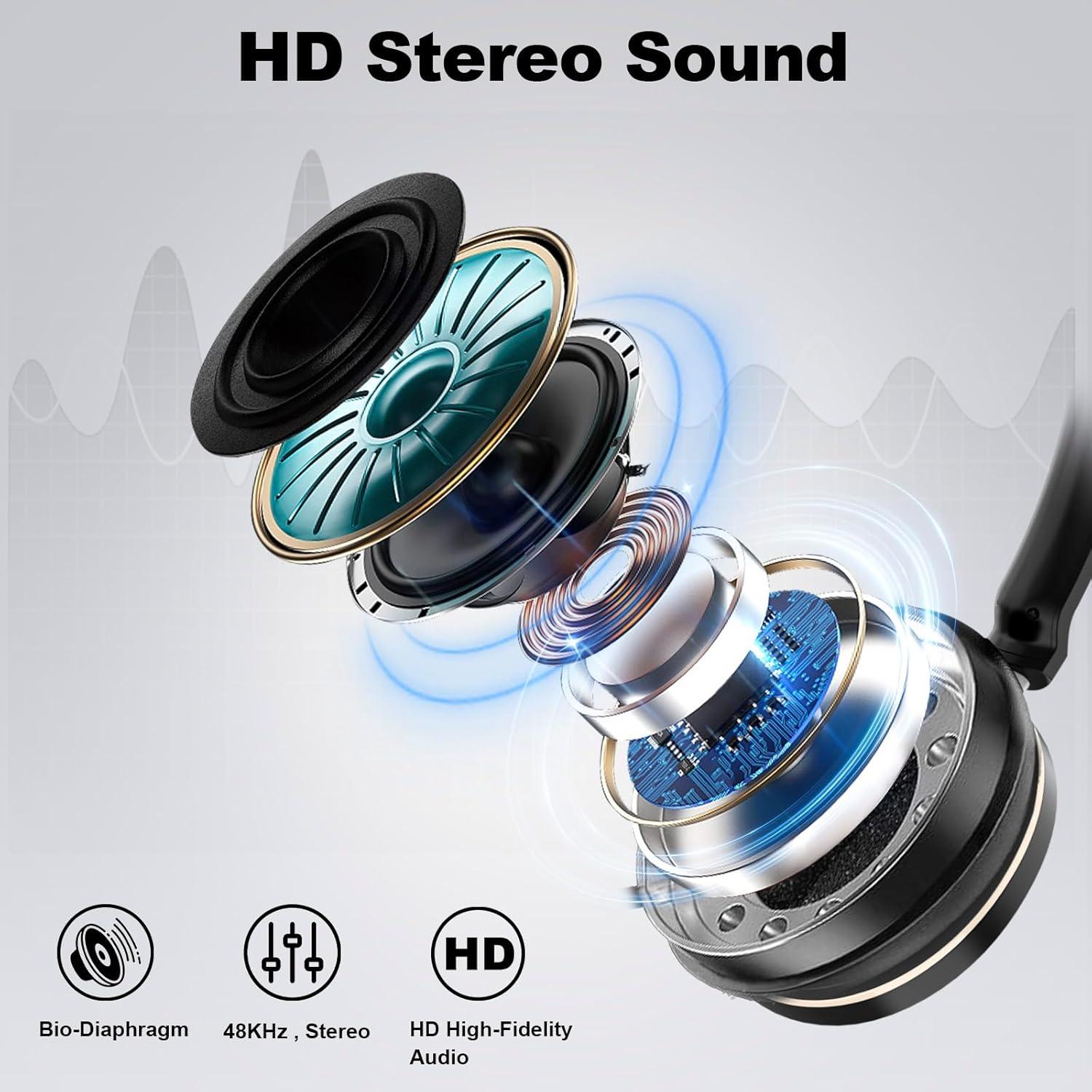 Auriculares Wantek 881FUSB con micrófono y cancelación de ruido