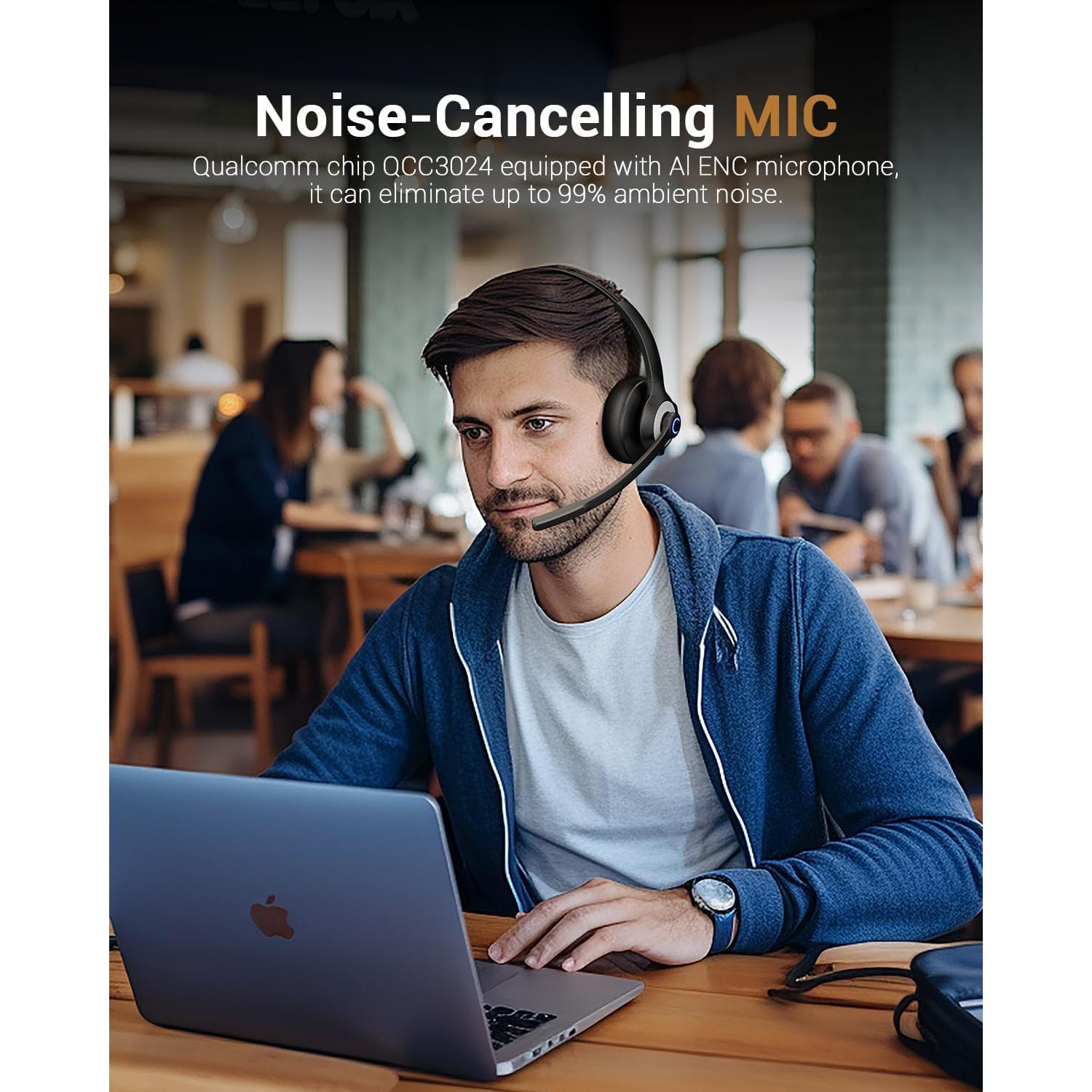 Auriculares Inalámbricos JIAMQISHI EH06 con Micrófono y Dongle USB