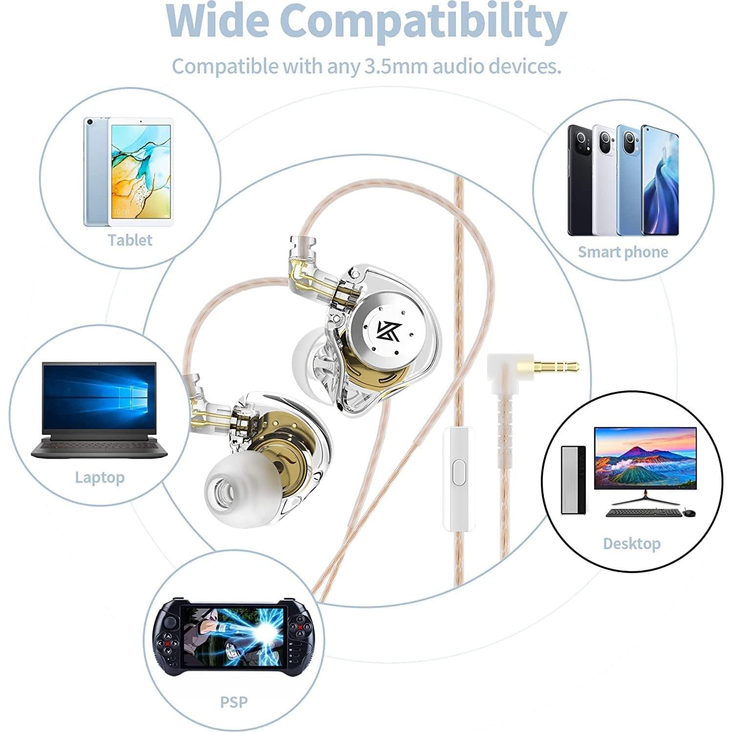 Auriculares KZ EDX PRO In-Ear con Micrófono Aislante Cian