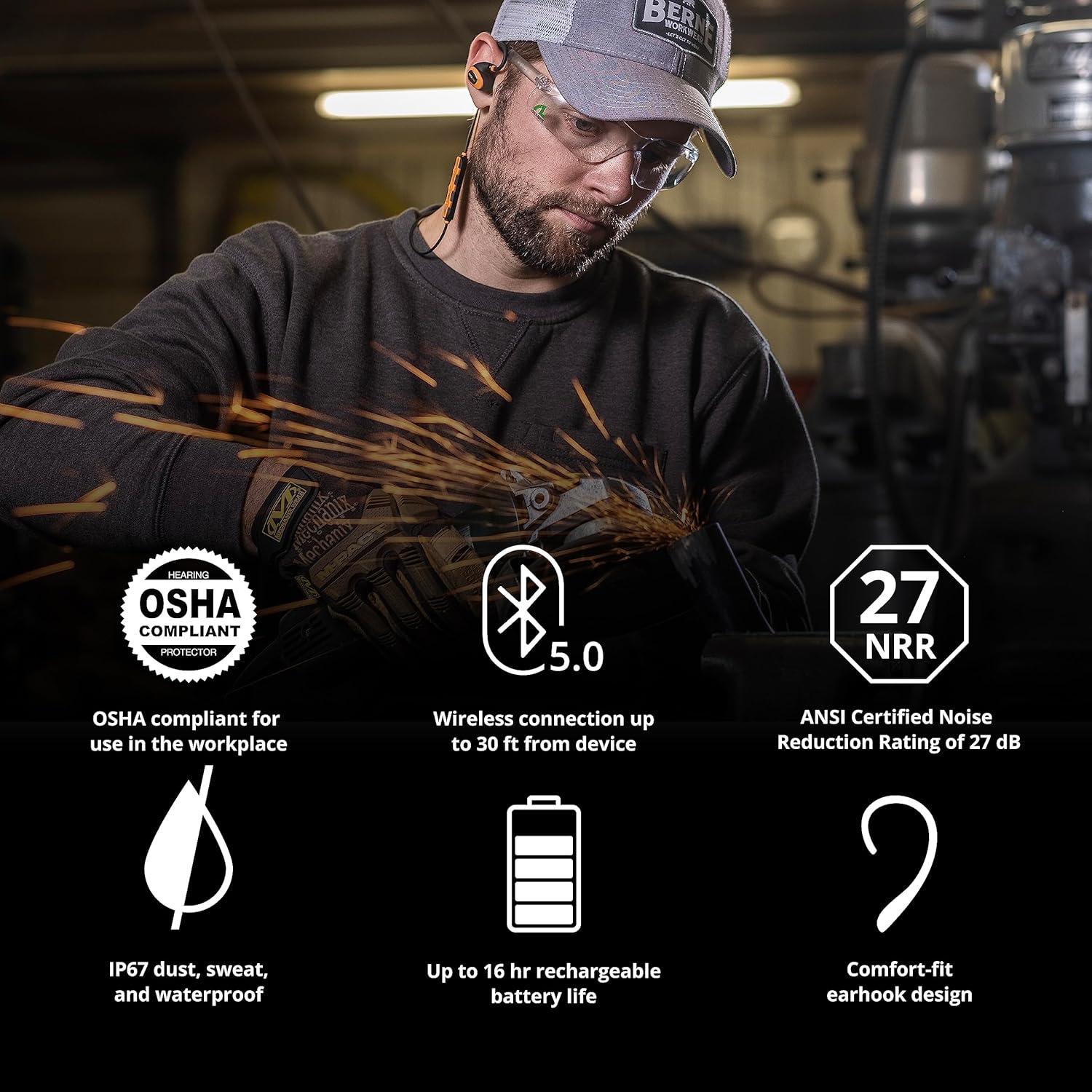 Auriculares Bluetooth ISOtunes PRO 2.0 Naranja 27 dB Reducción Ruido