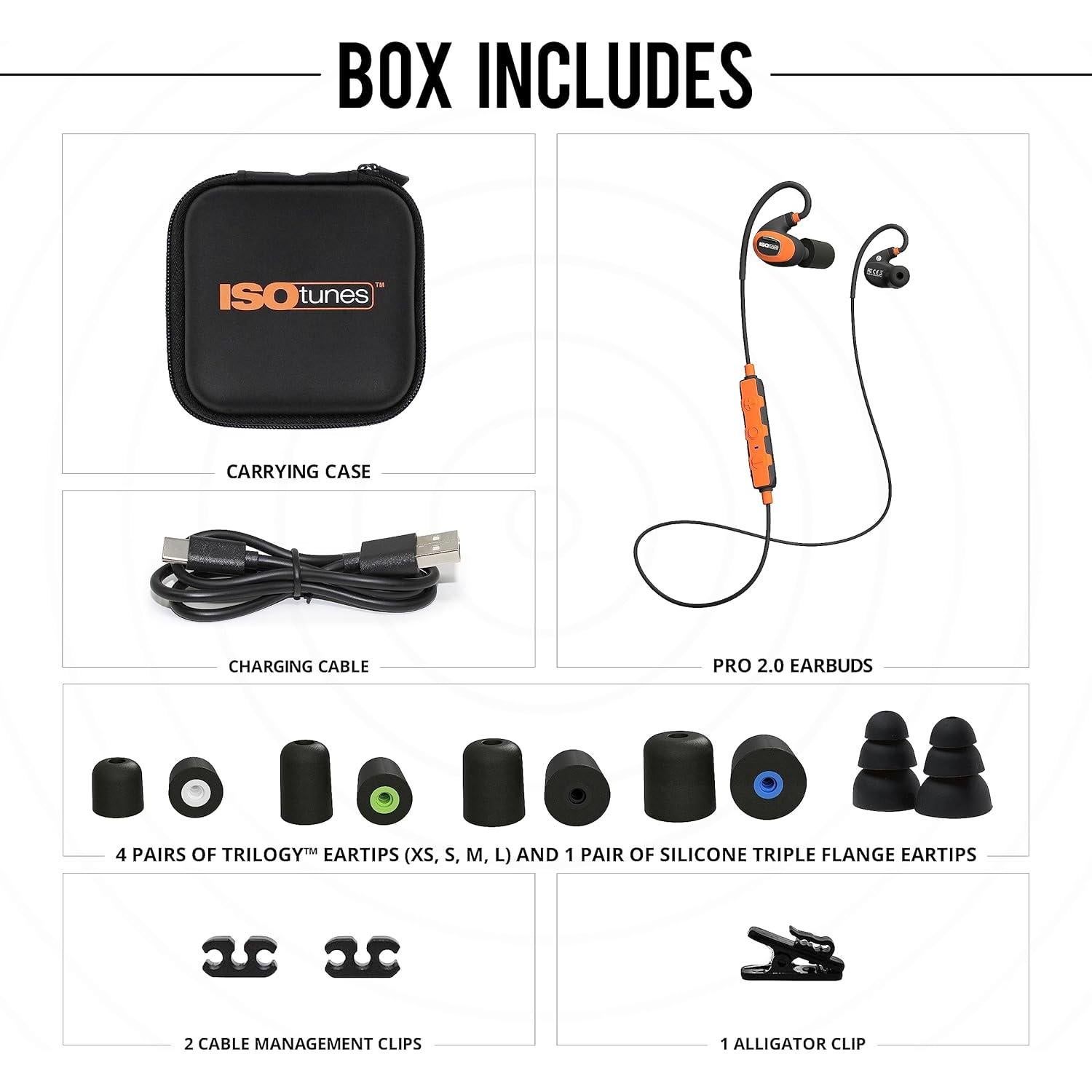 Auriculares Bluetooth ISOtunes PRO 2.0 Naranja 27 dB Reducción Ruido