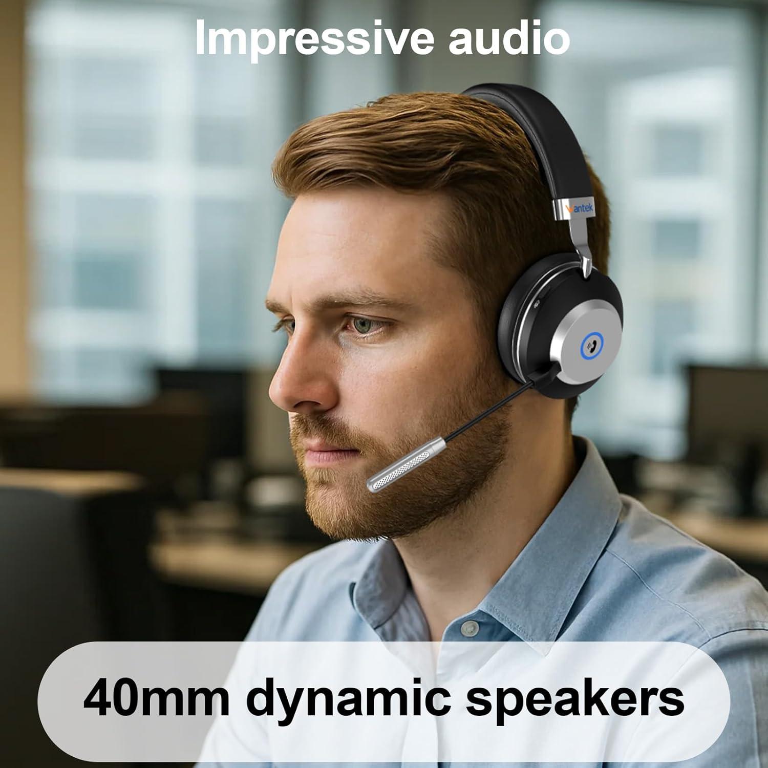 Auricular Inalámbrico Bluetooth Wantek Doble Oreja con Micrófono