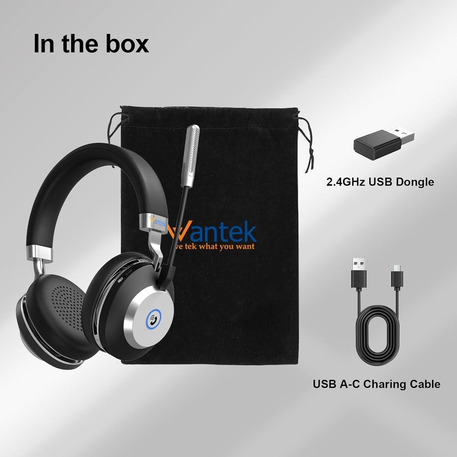 Auricular Inalámbrico Bluetooth Wantek Doble Oreja con Micrófono