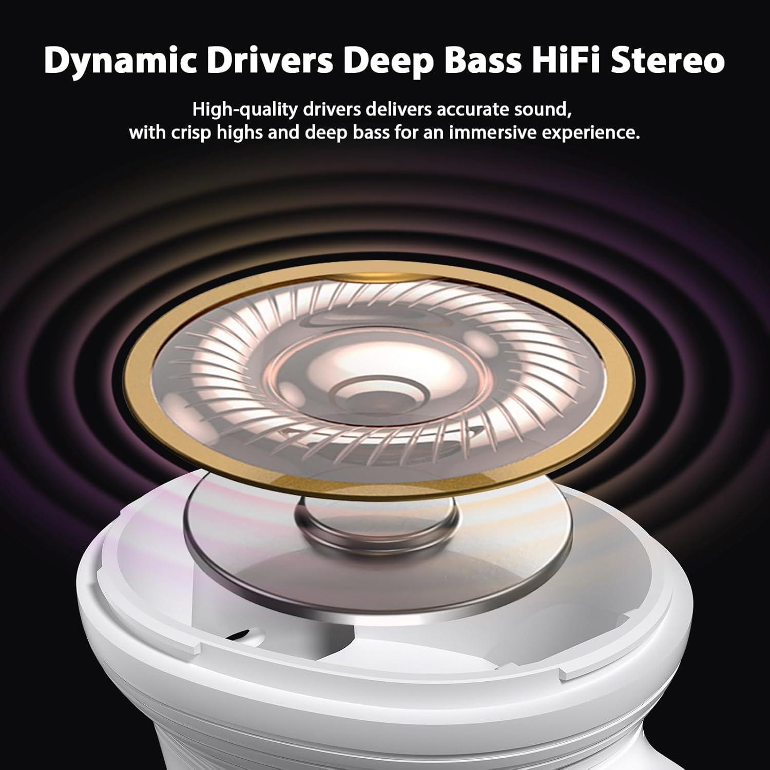 Auriculares Inalámbricos Bluetooth 5.4 HiFi TOPAUX - Cancelación Ruido