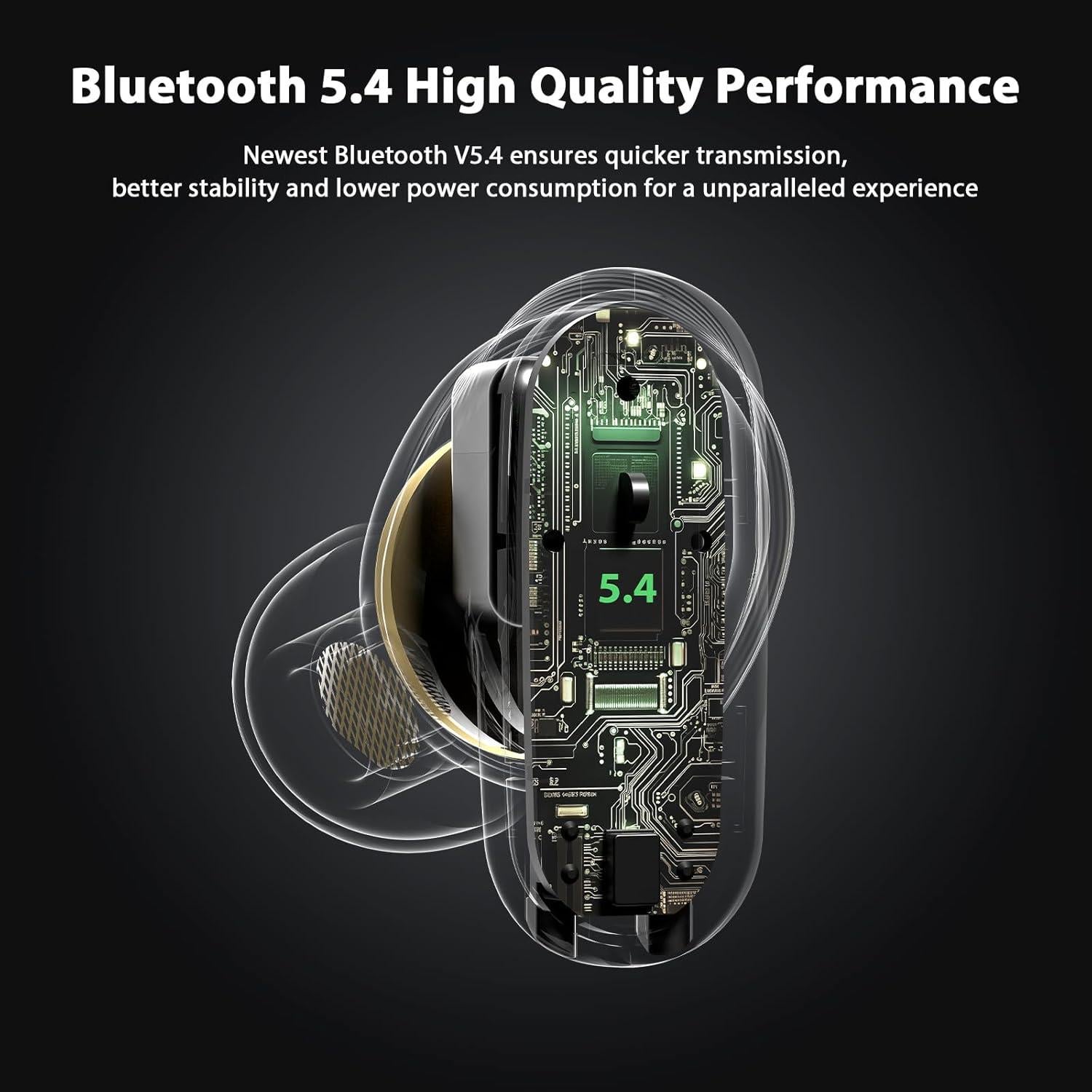 Auriculares Inalámbricos Bluetooth 5.4 HiFi TOPAUX - Cancelación Ruido