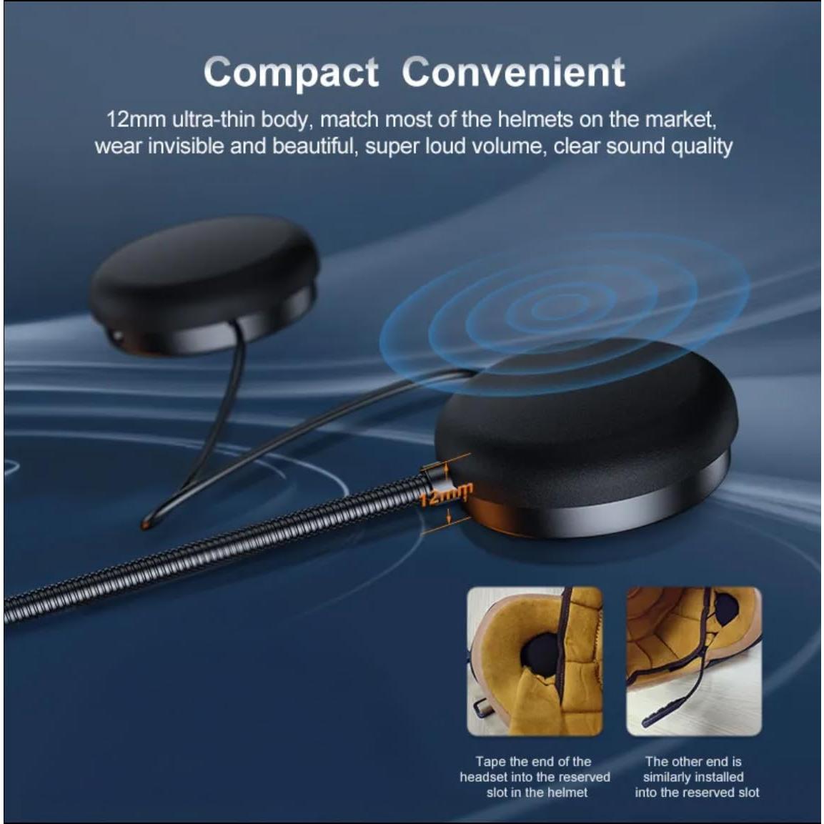 Auricular Bluetooth GDM para Casco de Motocicleta, Altavoces Dobles