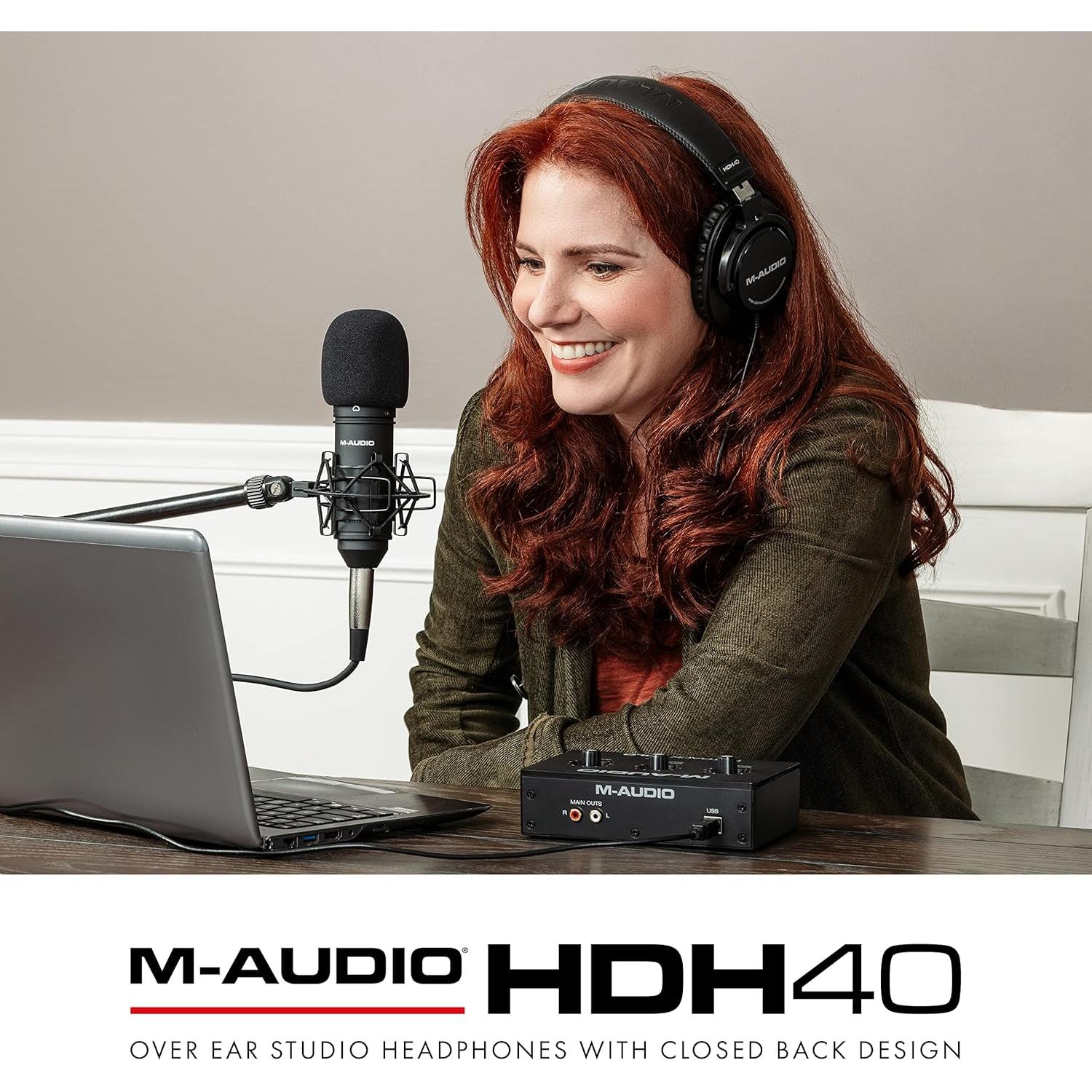 Auriculares de Estudio M-Audio HDH40 con Cable de 2.7m - Negro