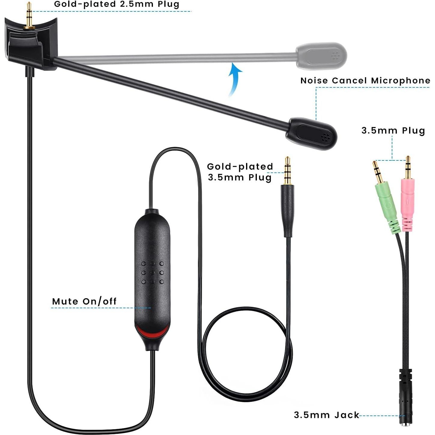Micrófono Desmontable Weishan para Auriculares Bose QC35 II y QC35