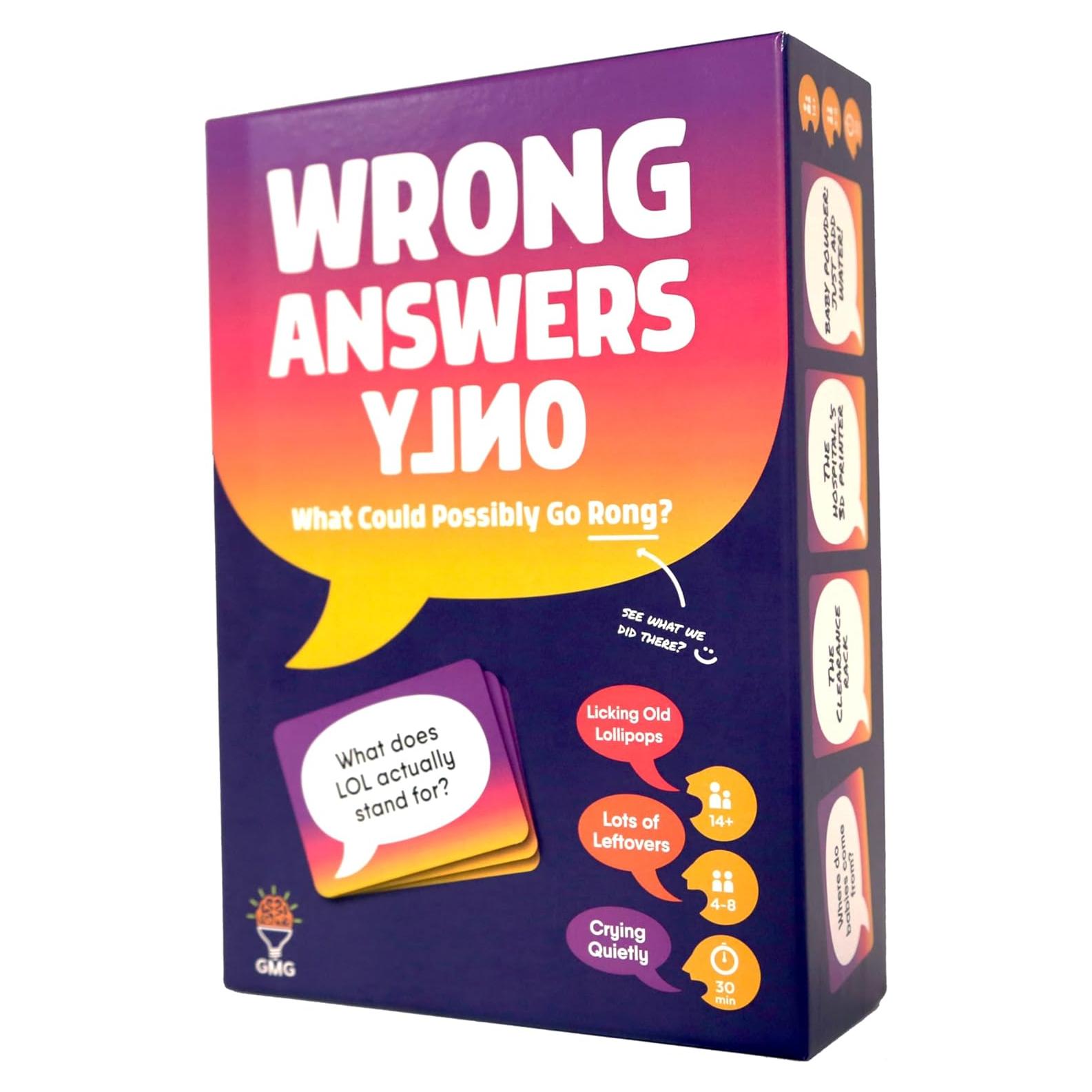 Juego de Fiesta Respuestas Incorrectas Solo - Gray Matters - 8 Jugadores