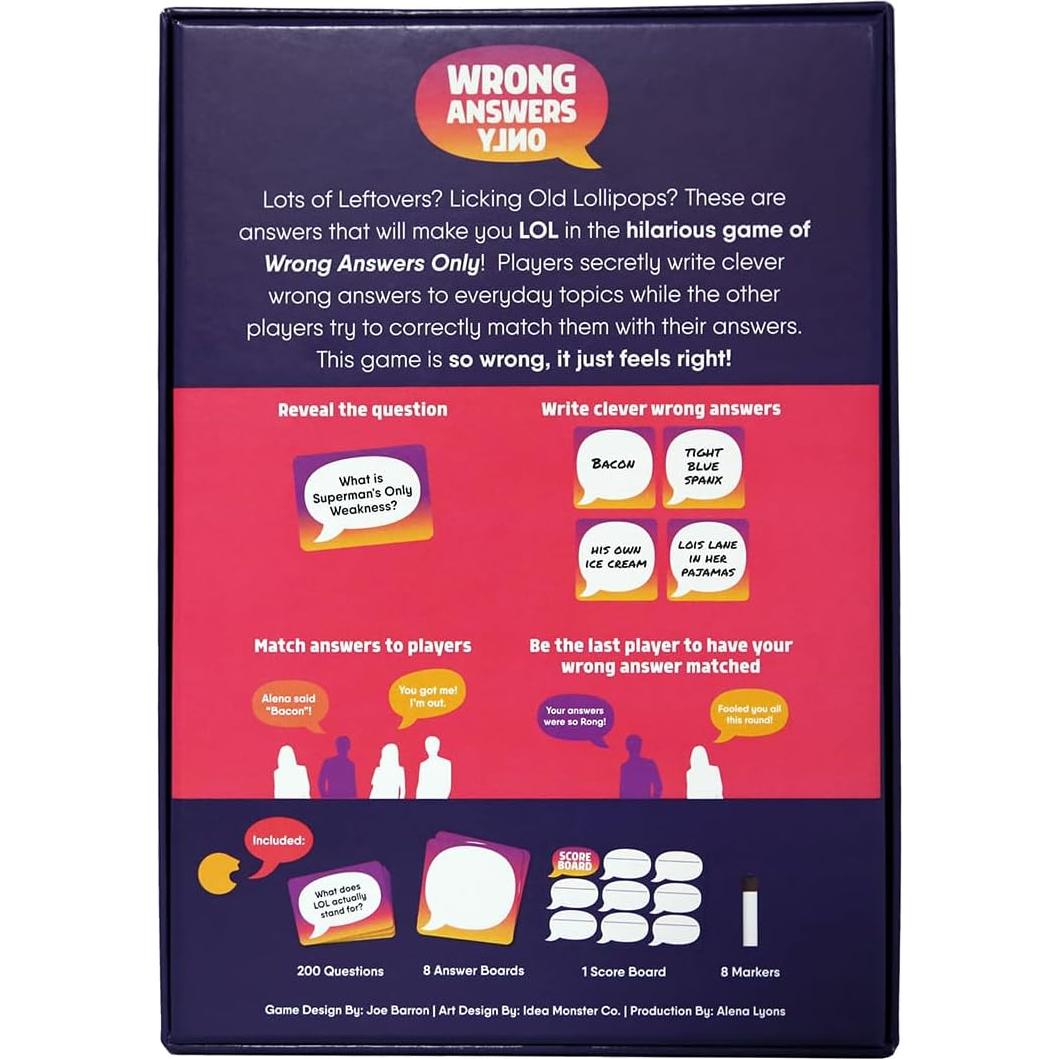 Juego de Fiesta Respuestas Incorrectas Solo - Gray Matters - 8 Jugadores