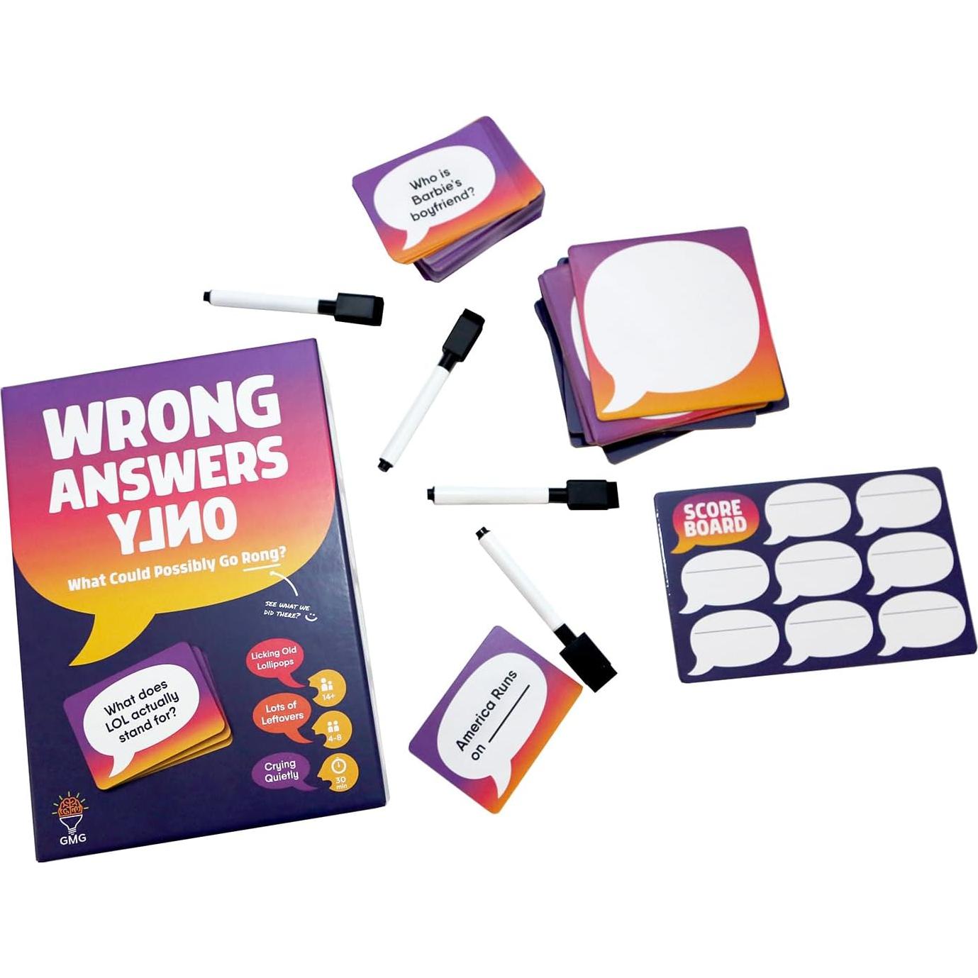 Juego de Fiesta Respuestas Incorrectas Solo - Gray Matters - 8 Jugadores