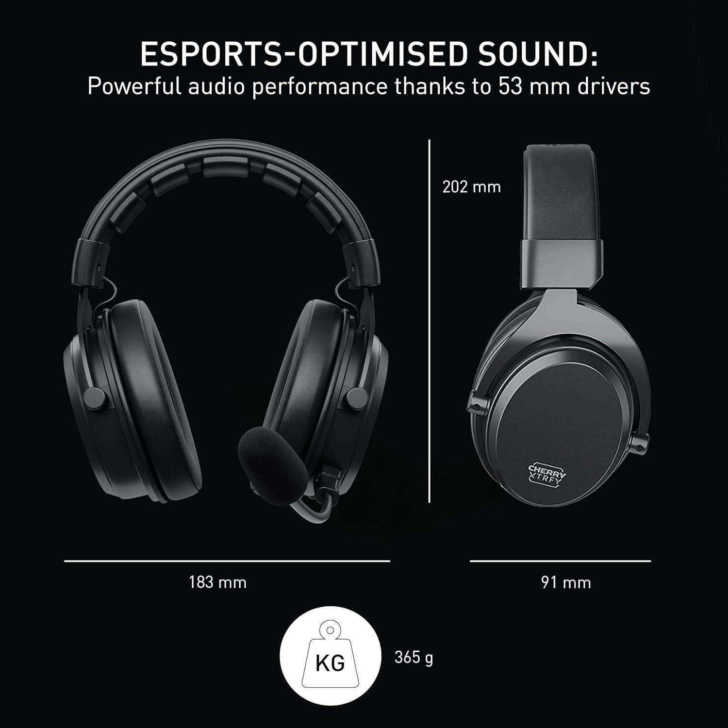 Auriculares Inalámbricos Cherry Xtrfy H3 | 53mm | 100h Batería