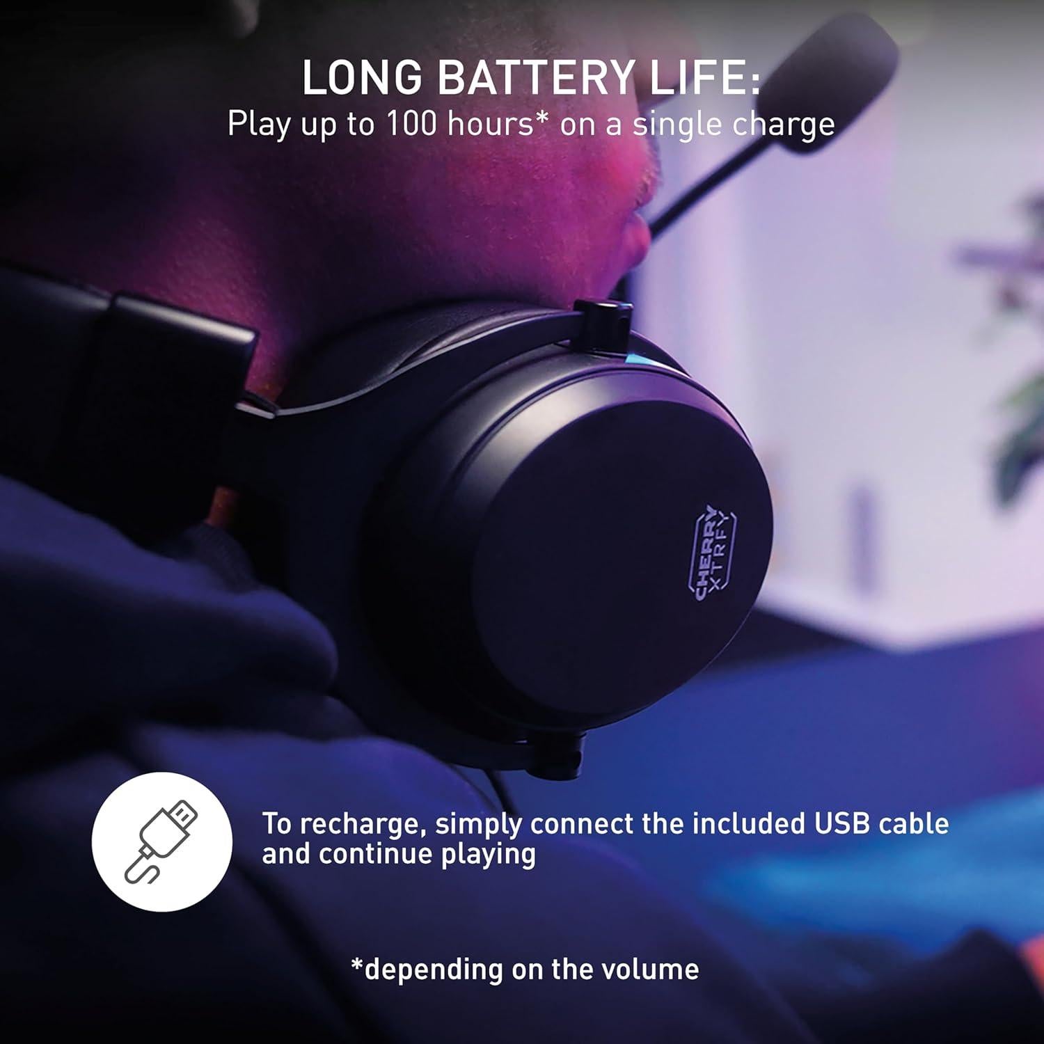 Auriculares Inalámbricos Cherry Xtrfy H3 | 53mm | 100h Batería