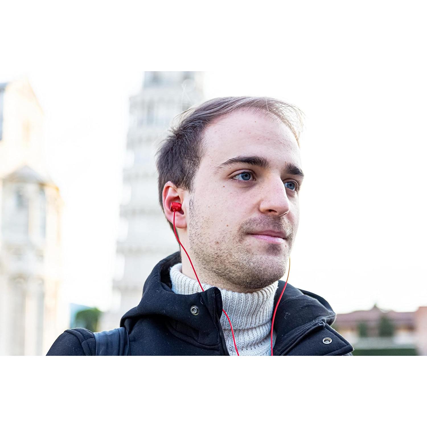 Auriculares con Cable LUDOS ULTRA Rojo - Aislamiento de Ruido, Micrófono