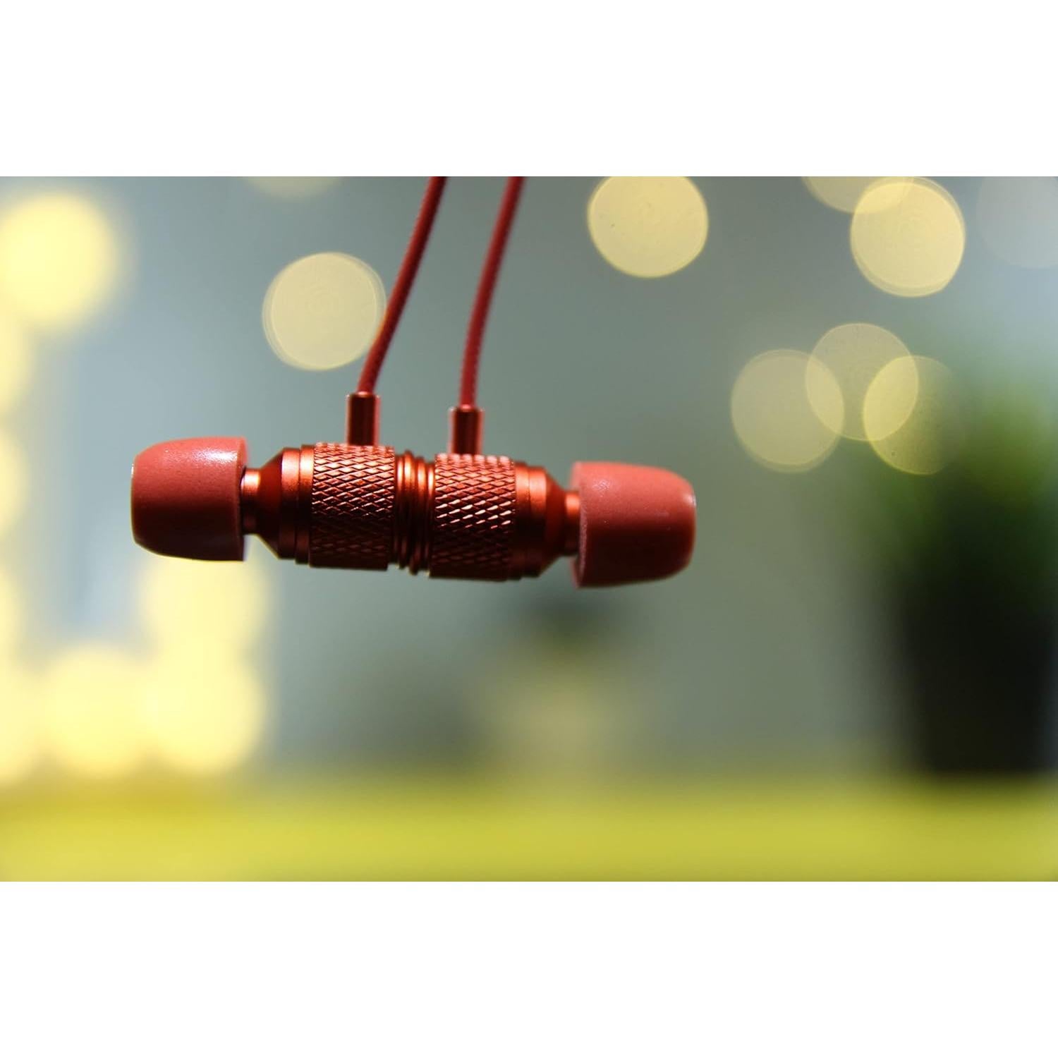 Auriculares con Cable LUDOS ULTRA Rojo - Aislamiento de Ruido, Micrófono
