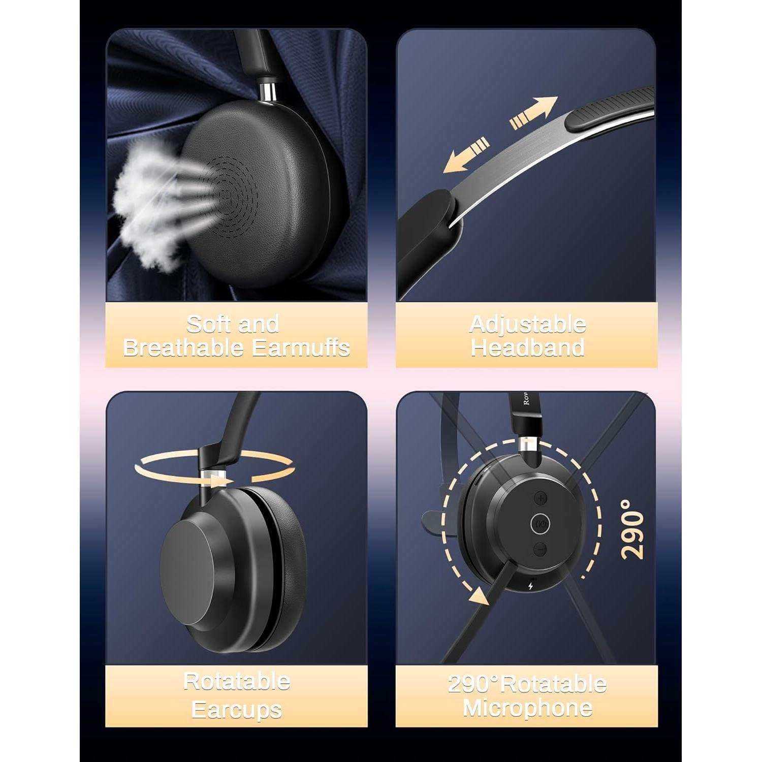 Auriculares Inalámbricos Rownfusny R03-P con Micrófono y Bluetooth 5.3