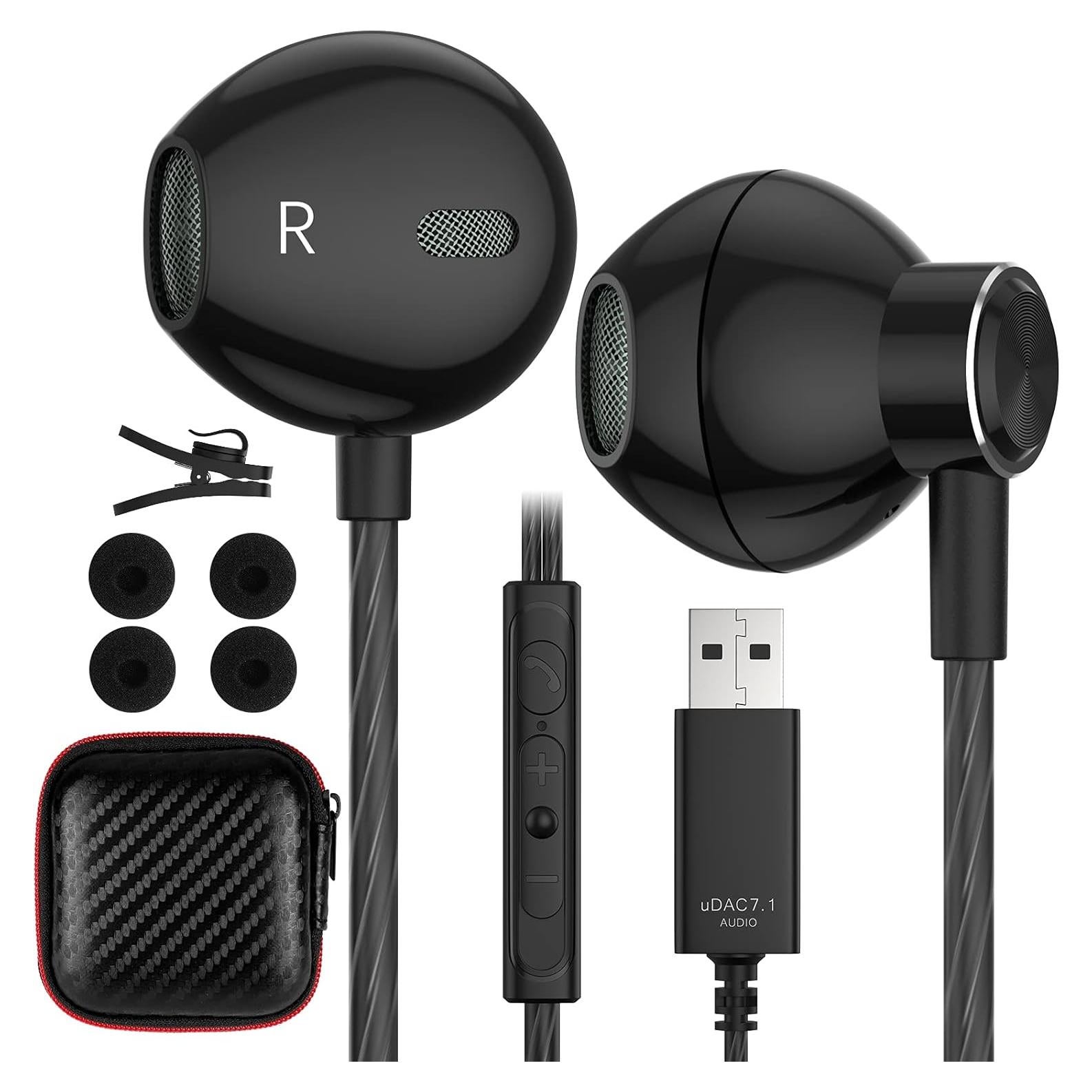 Auriculares USB ACAGET HiFi Estéreo In-Ear con Micrófono