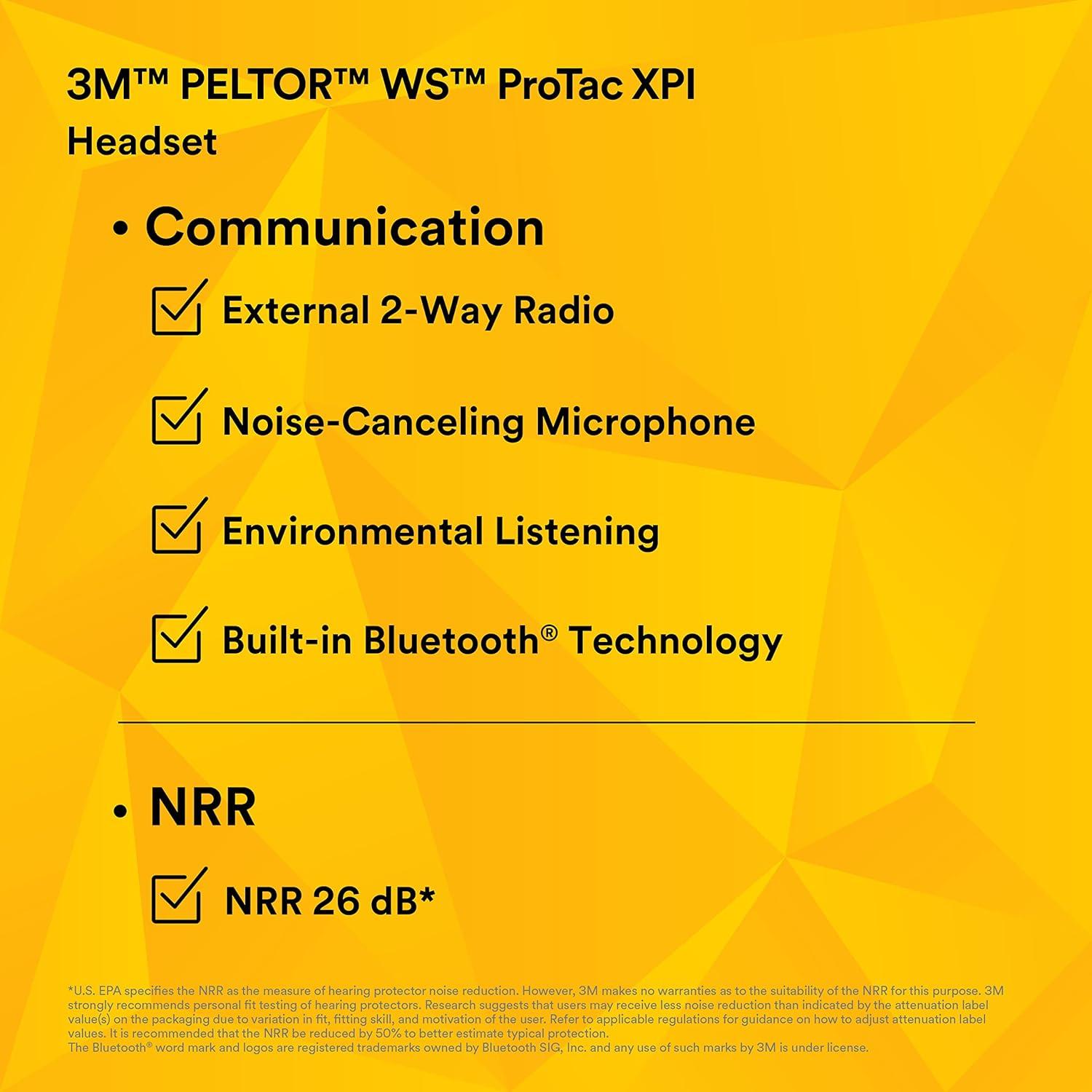 Auriculares 3M PELTOR WS ProTac XPI Diadema Grande Amarillo
